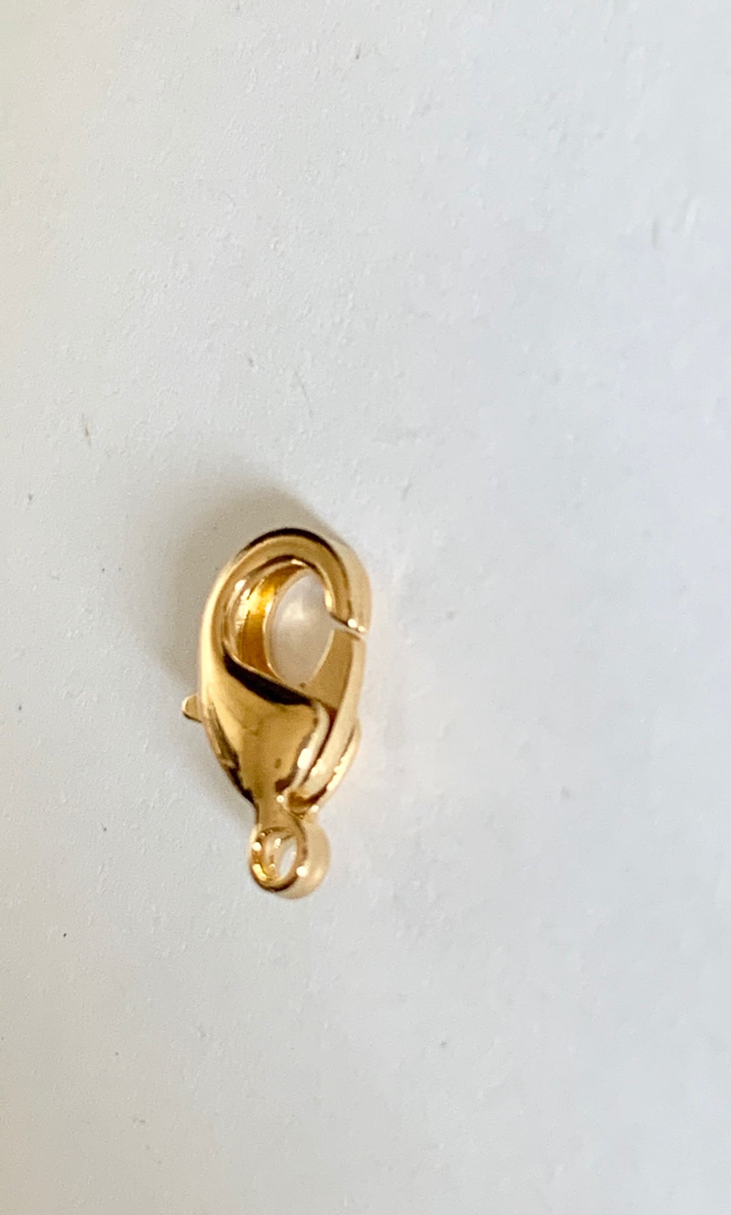 Fermoir mousqueton 12mm plaqué or 3 microns base laiton