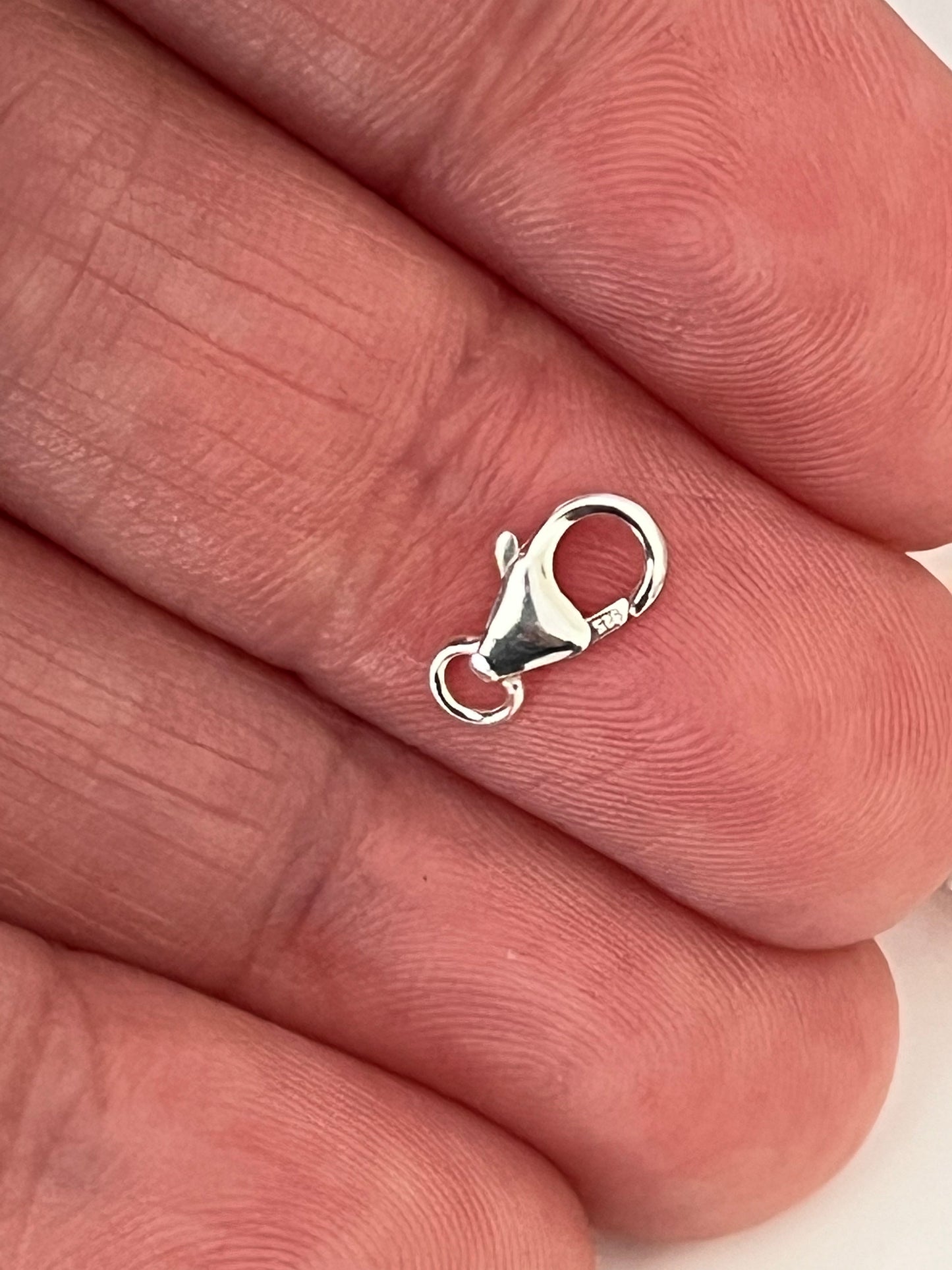 Fermoir mousqueton 5x8 mm argent massif 925/100, poinçon 925