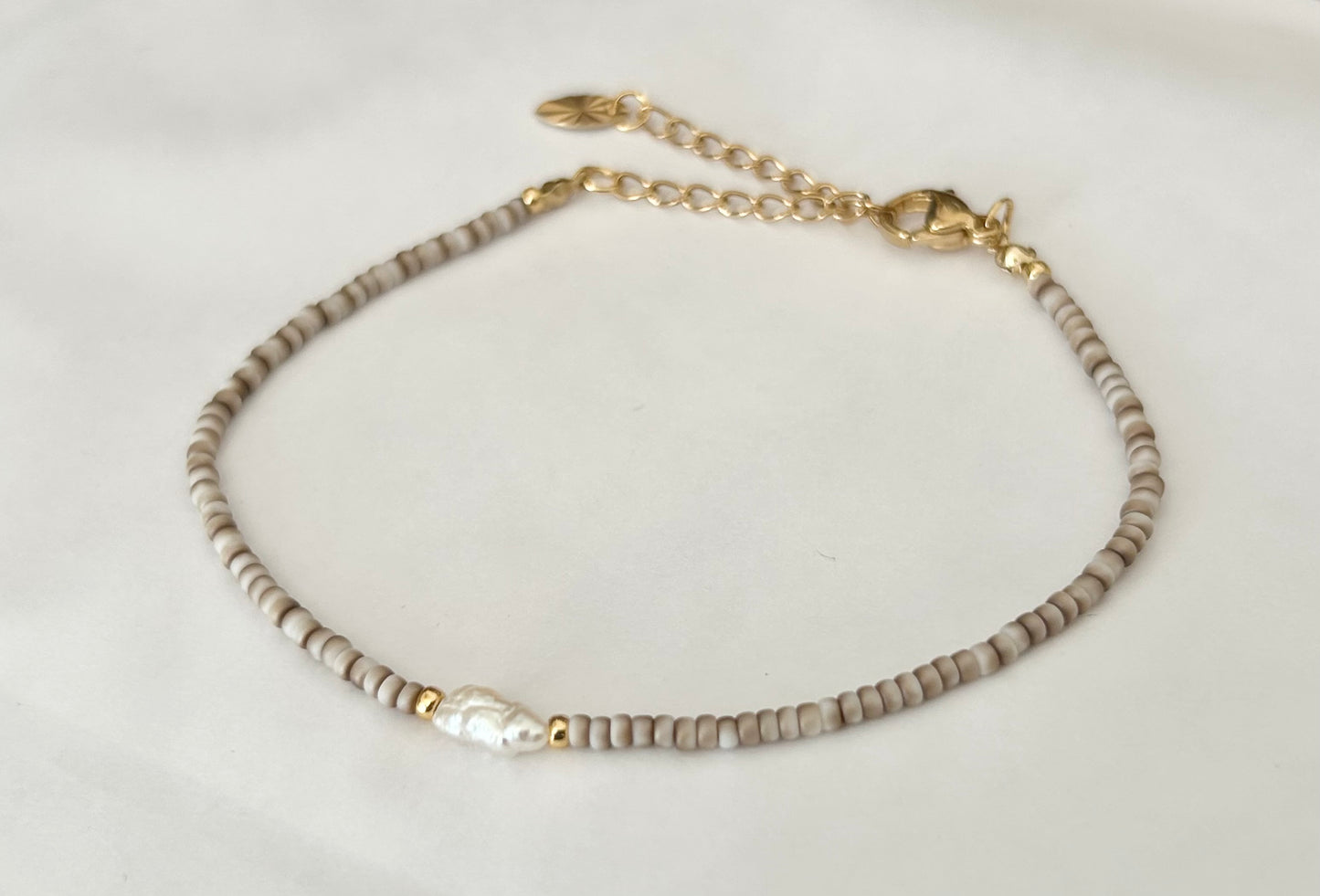 Bracelet Miyuki effet Coquillage et perle eau douce