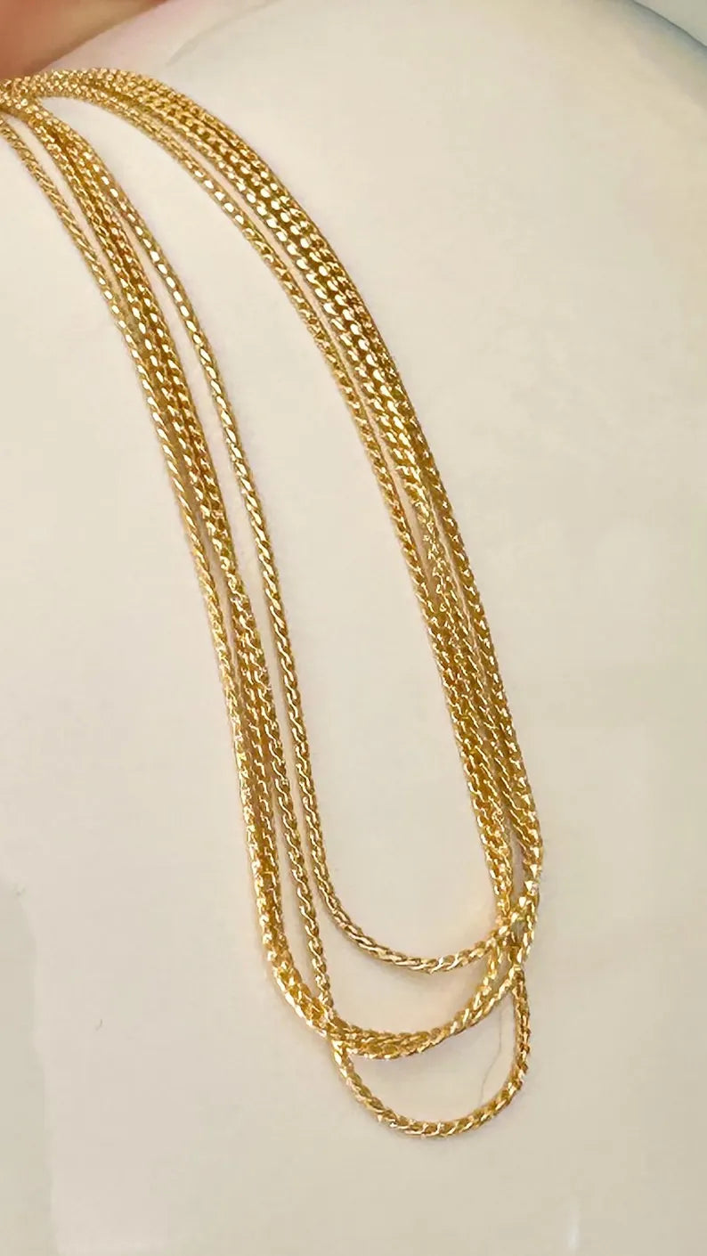 Chaîne serpentine 0,8mm plaqué or 24 carats 100% français, morceau chaîne création bijoux sans fermoir
