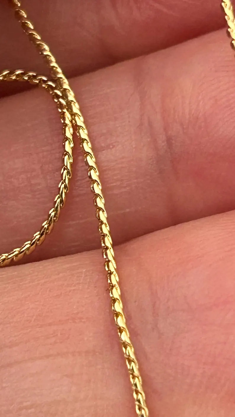 Chaîne serpentine 0,8mm plaqué or 24 carats 100% français, morceau chaîne création bijoux sans fermoir