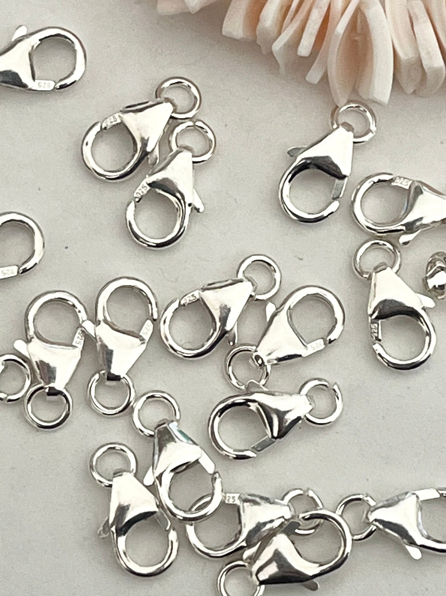 Fermoir mousqueton 5x8 mm argent massif 925/100, poinçon 925