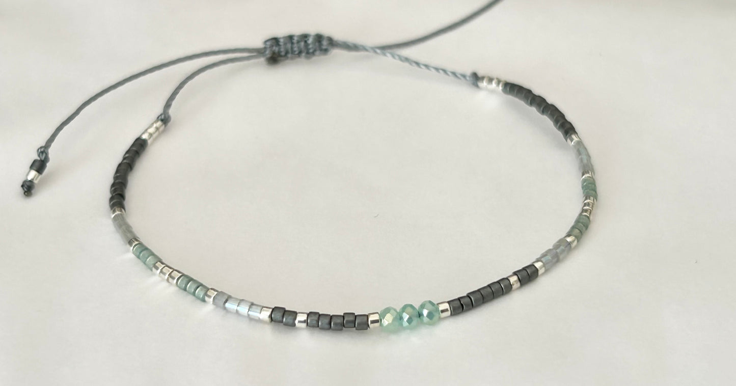 Bracelet Miyuki Gris et vert d’eau
