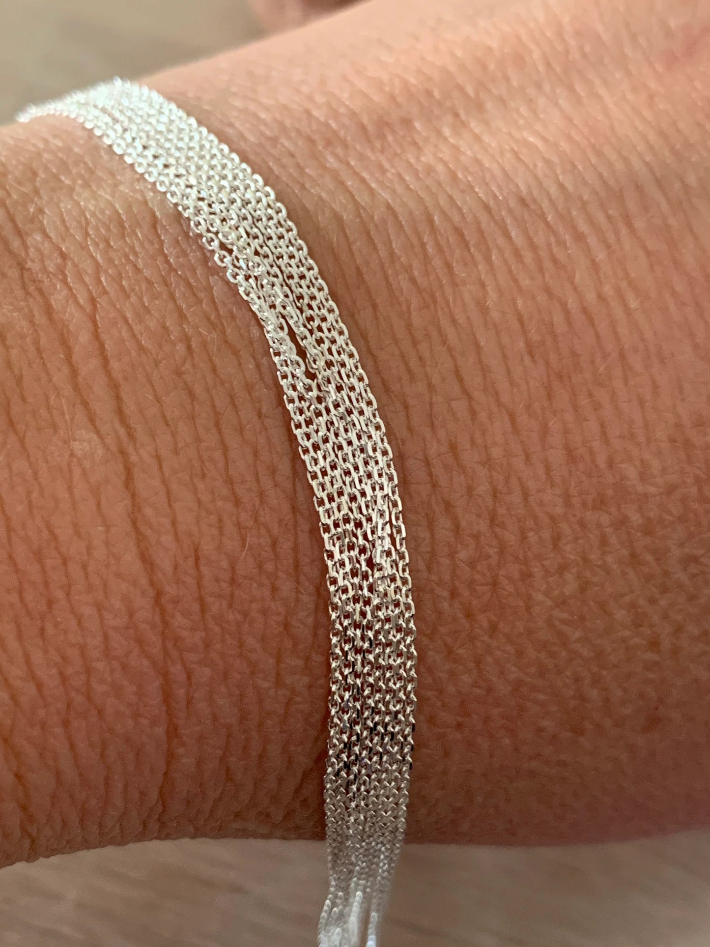 Chaîne forçat facettée argent véritable 0,95mm, Morceau de 50 cm chaîne en argent pur 925/1000