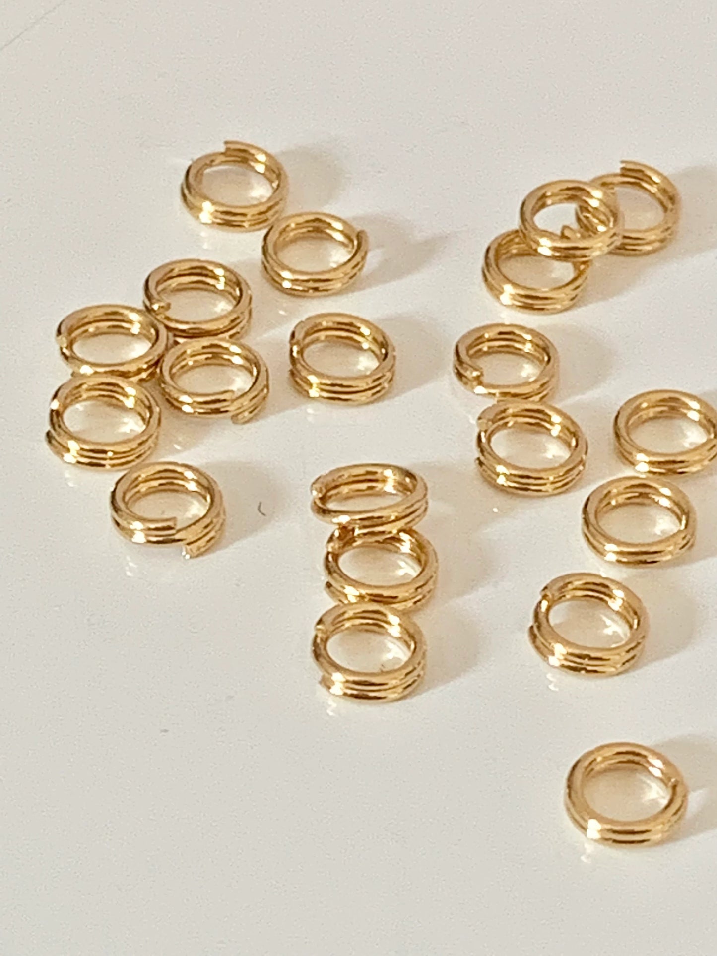 x5 anneaux jonction Double 4mm*0,6mm, brisé 4 mm x 0,6mm en plaqué or 3 microns, anneaux de jonction, anneau brisé, anneaux ouverts