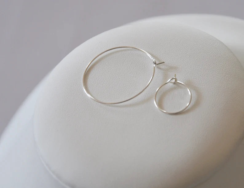 CRÉOLES 15 mm 20 mm ou 25 mm en argent 925, anneaux, bo, cercles