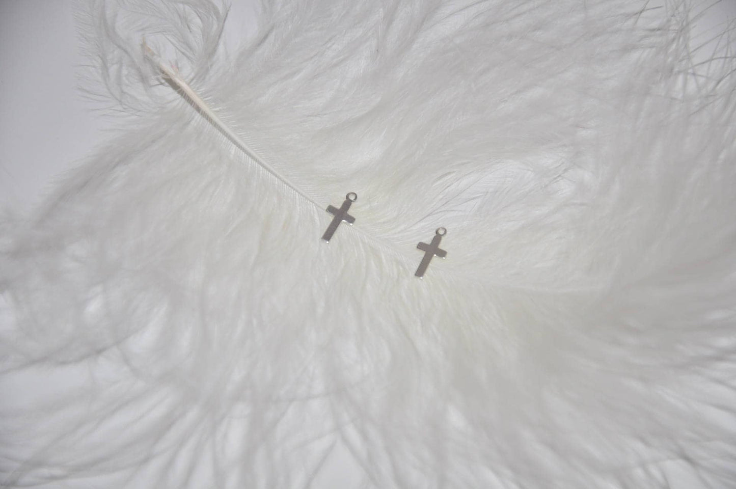 2 Croix minimalistes Argent 11x6 mm