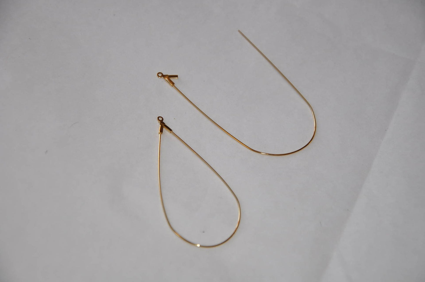 1 Paire support de Créoles Goutte Plaqué Or 6cm