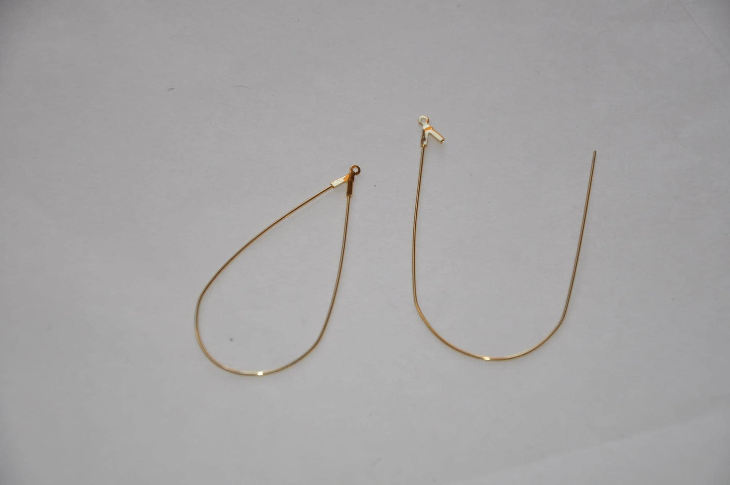 1 Paire support de Créoles Goutte Plaqué Or 6cm