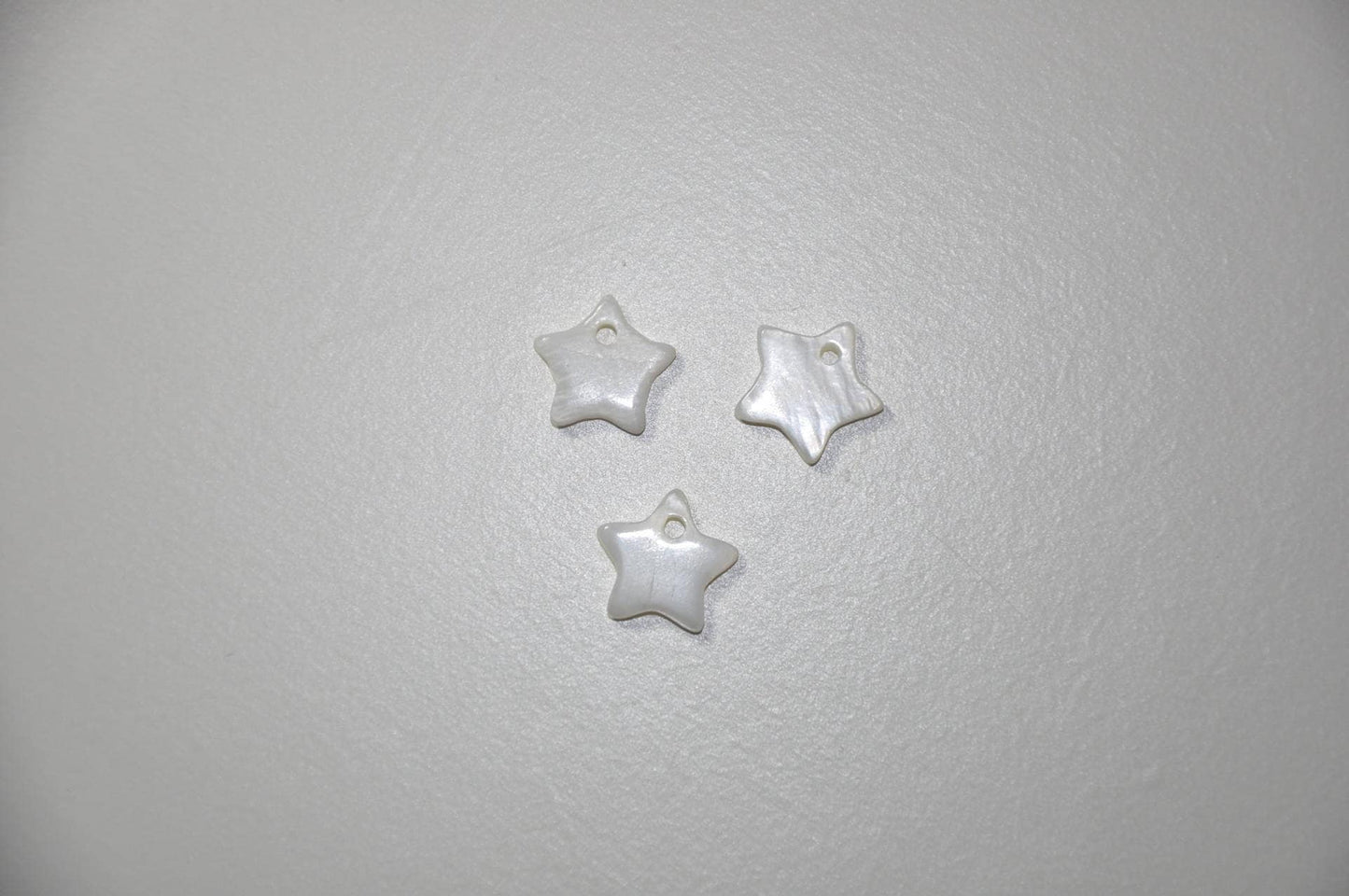 Lot de 3 Etoiles en nacre blanche naturelle 11x11 mm