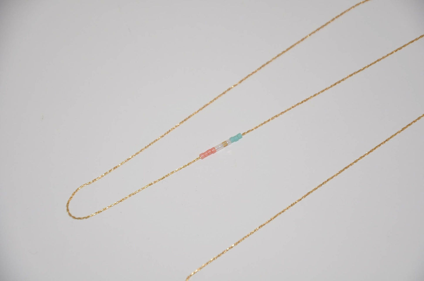 24K Chaîne forçat 0,5mm très fine - morceau chaîne 50cm pour perles miyuki ou perles fines taillées, câble aplati plaqué or