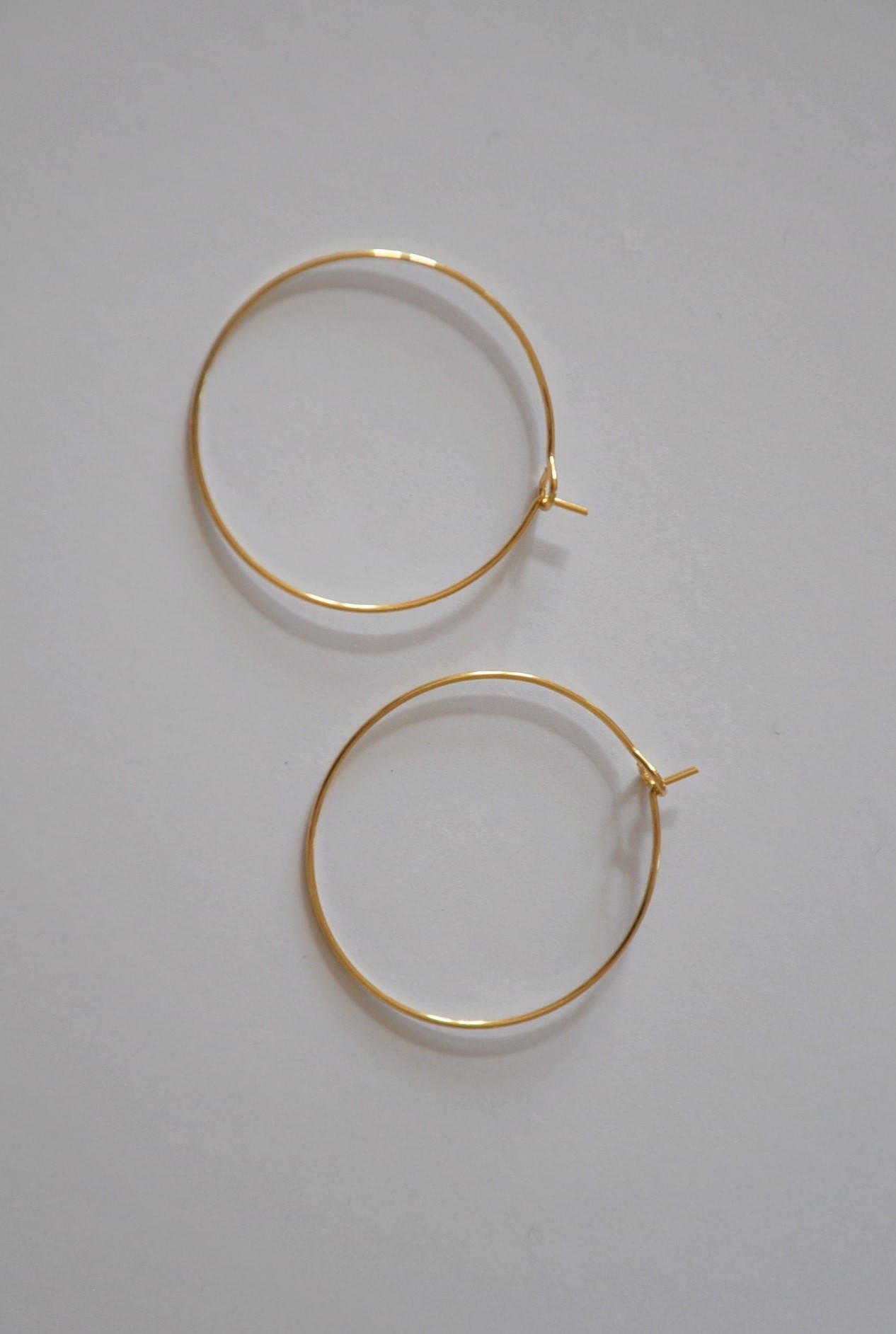 1 PAIRE BO CRÉOLES 20 mm Plaqué Or 1 micron, créole dorées fourniture bijoux