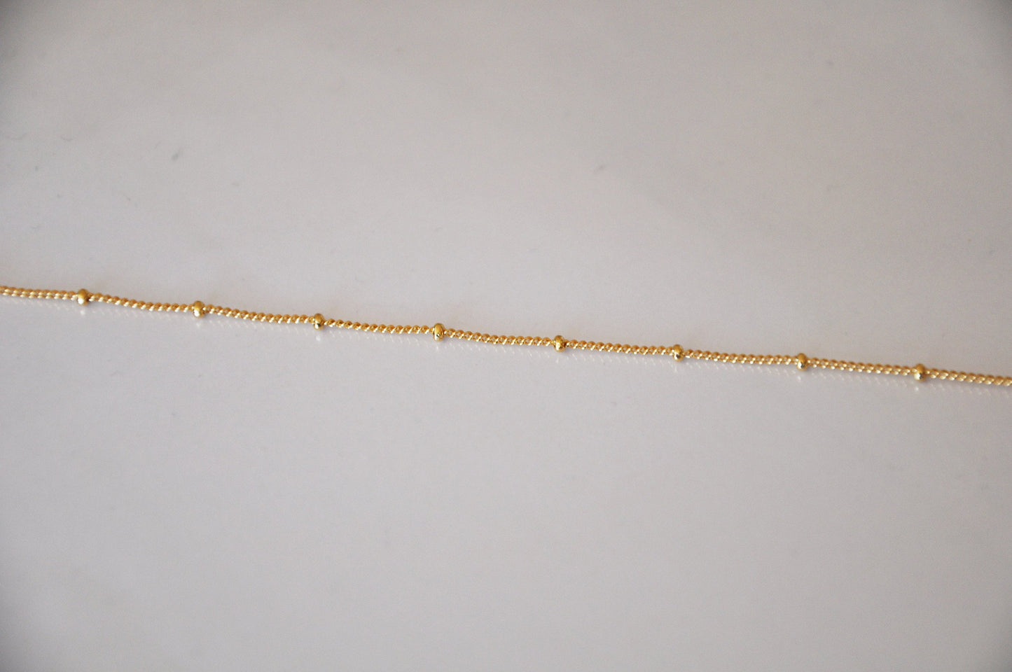 Chaîne Boule 2 mm maille plate 1 mm 40/50cm plaqué or Haute Qualité