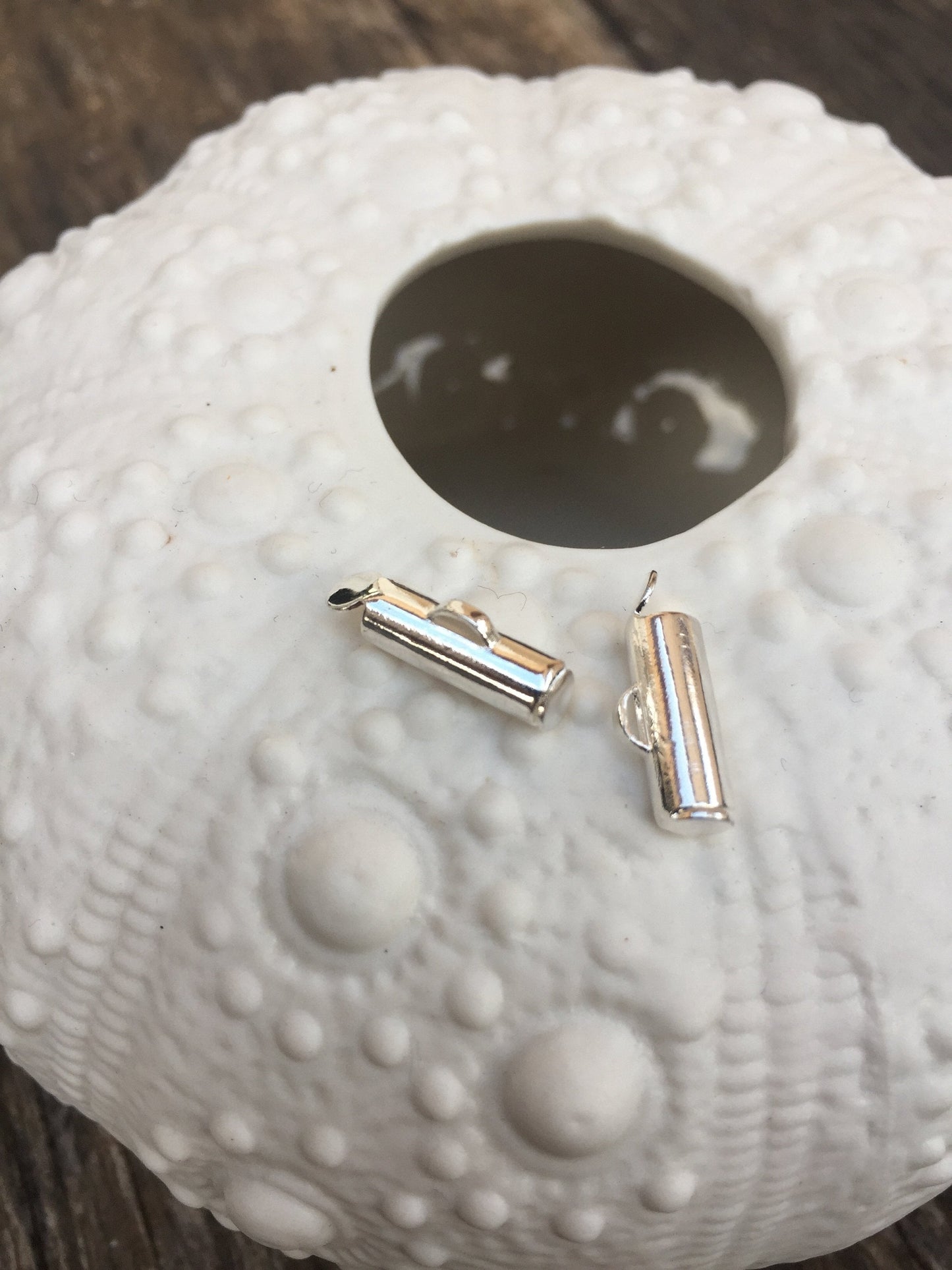 Embout fente argent 925 4 x 13 mm bracelets tissé perles rocaille, miyuki, Tila