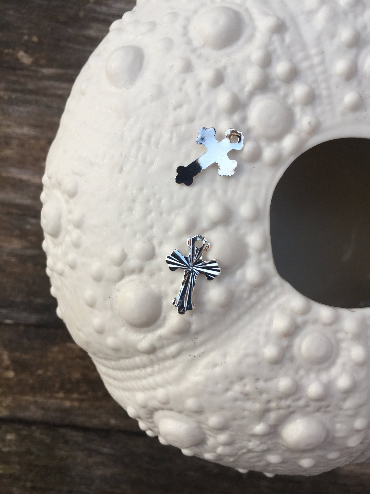 Croix minimaliste taillée Argent 925 - 13 x 9 mm