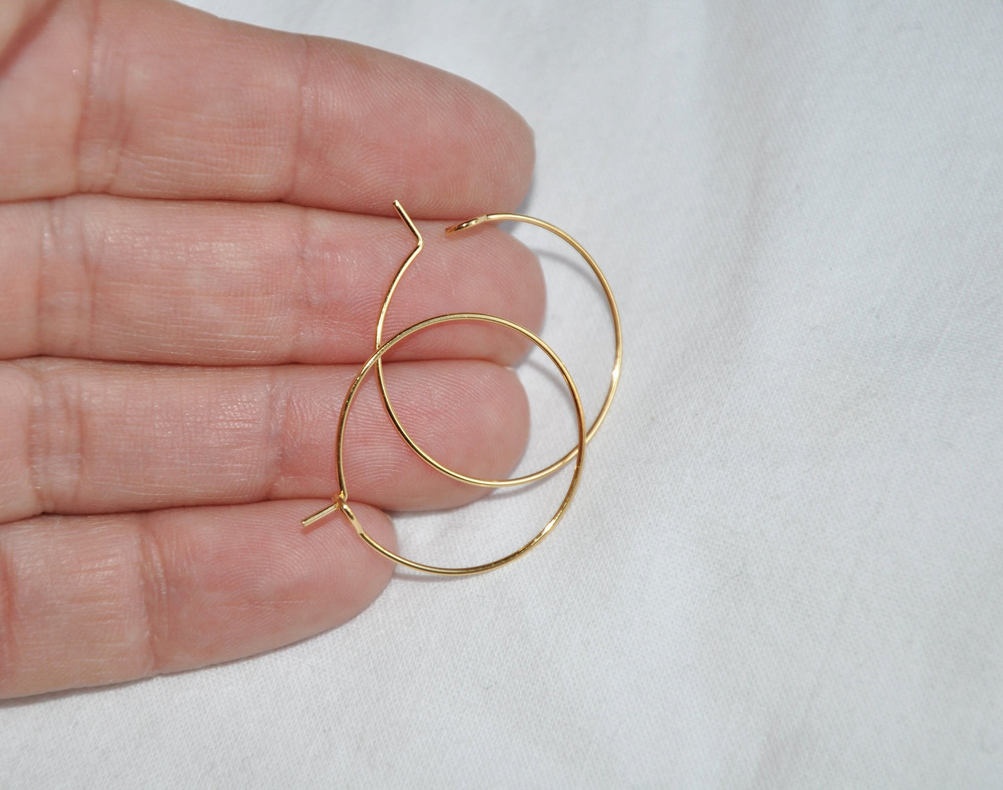 1 PAIRE CRÉOLES 25 mm BO Plaqué Or 0,5 microns