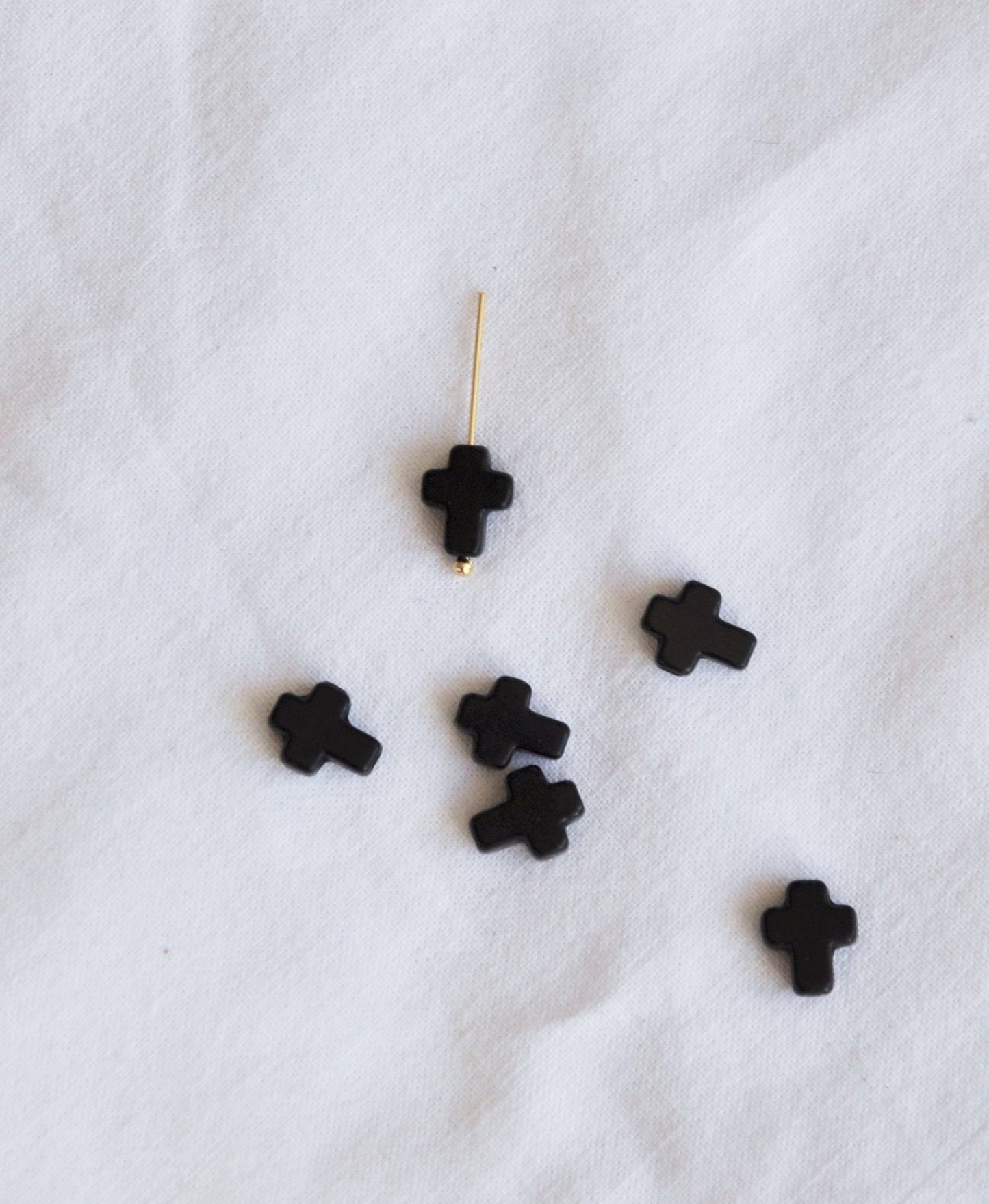 2 CROIX magnésite 8 x 10 mm noire - 2 cross black