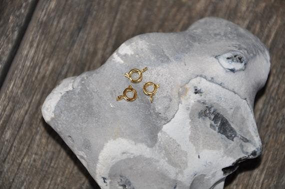 22K Lot de fermoirs ressort 5,5 mm plaqué or 3 microns, 100% français