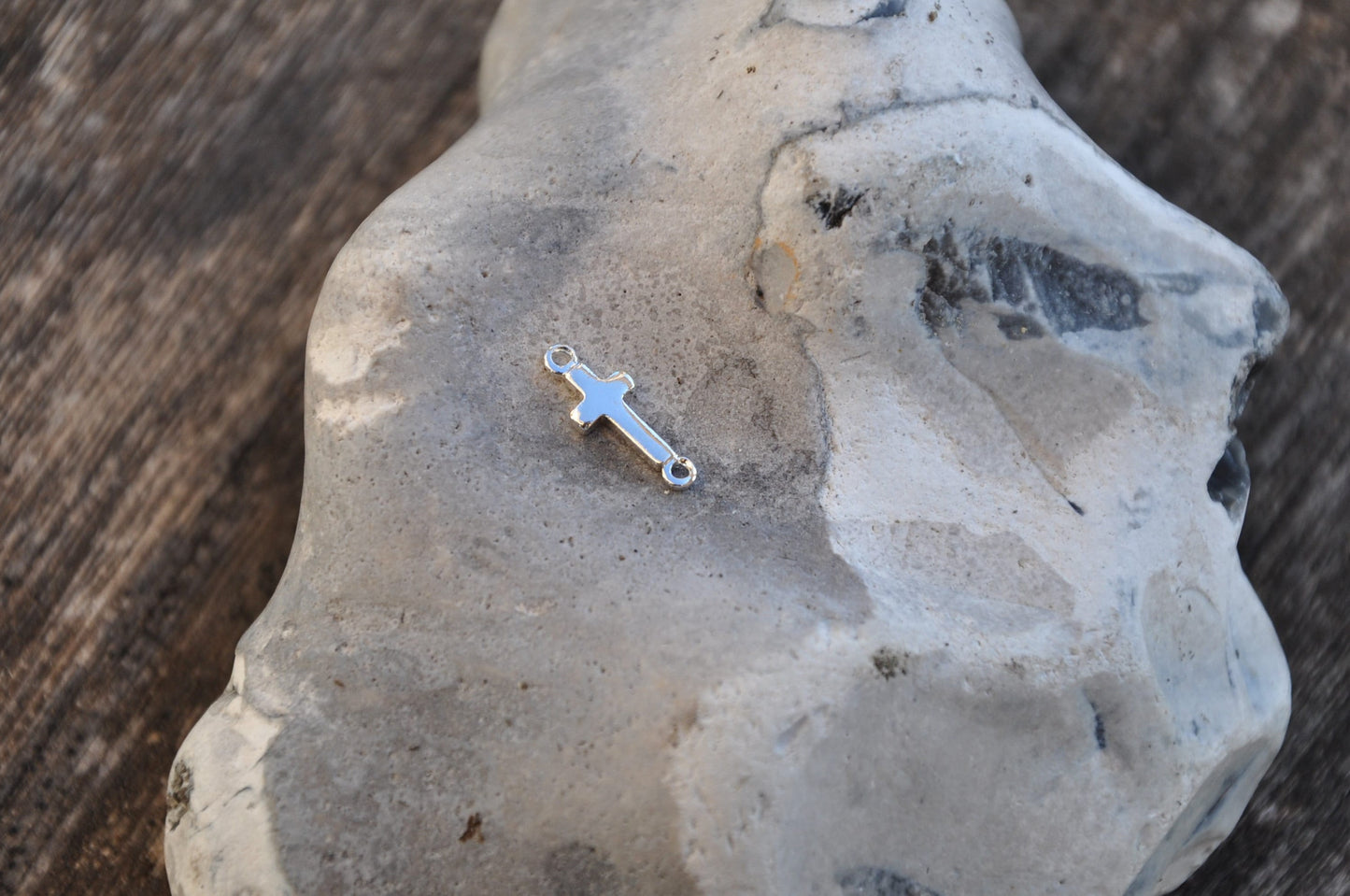 Connecteur croix minimaliste Argent 925 14 x 5 mm