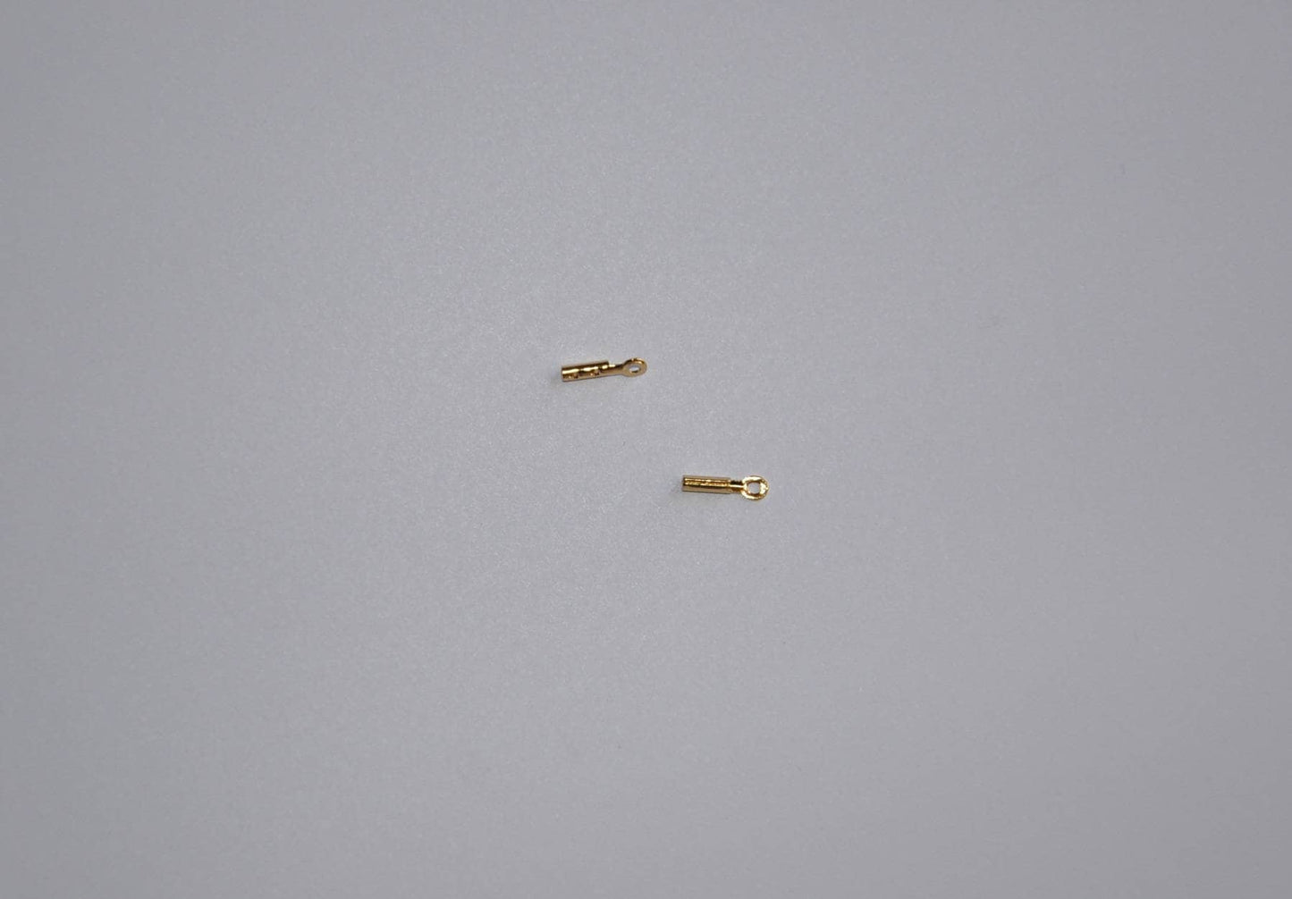 Lot de 2 Embouts de chaîne très fine - MIYUKI, Trou 0,5 mm plaqué or