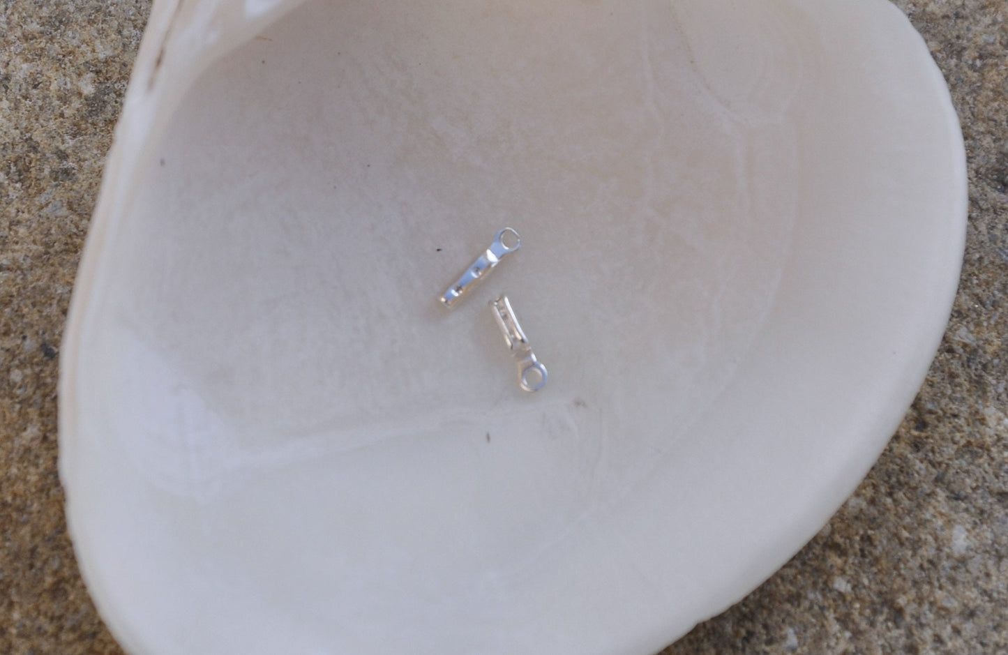 Lot de 2 Embouts de chaîne très fine - MIYUKI, Trou 0,5 mm Argent 925