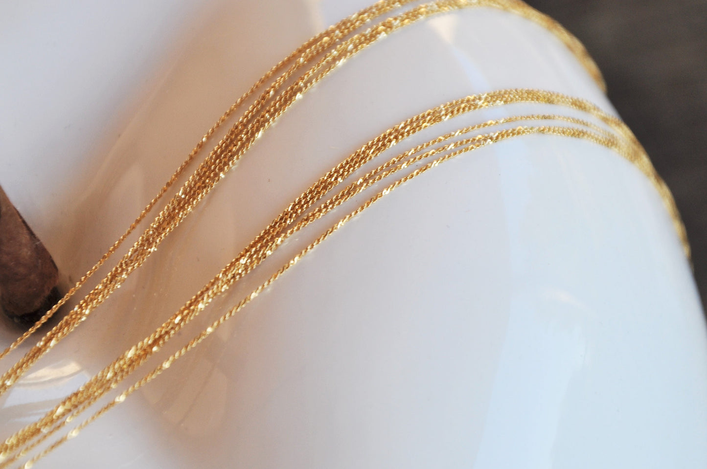 24K Chaîne très fine - maille "s" aplatie 0,50 mm plaqué or 100% français