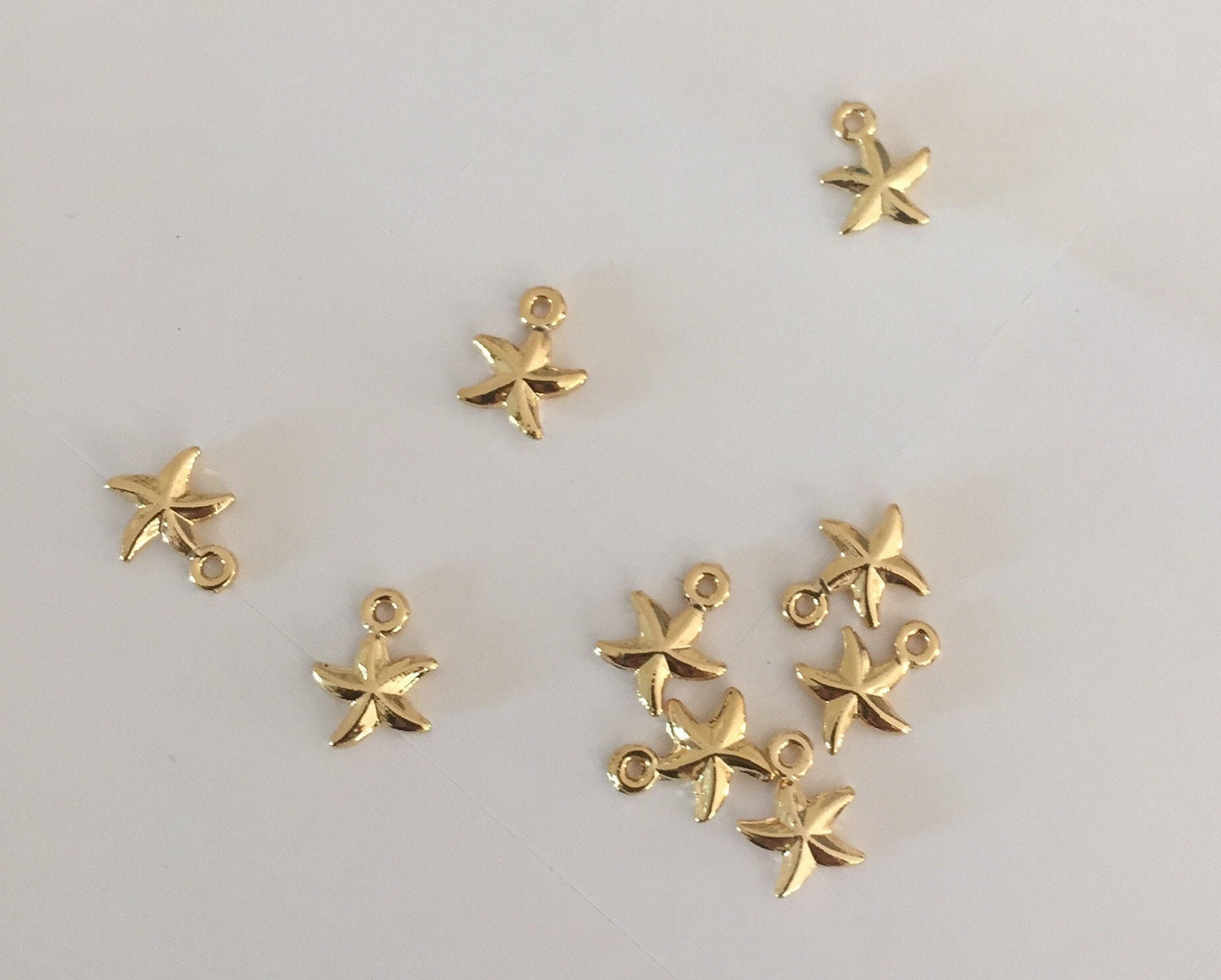 Étoile de mer plaqué or 10mm plaqué or 18 carats, étoile mer plaqué or 18 K