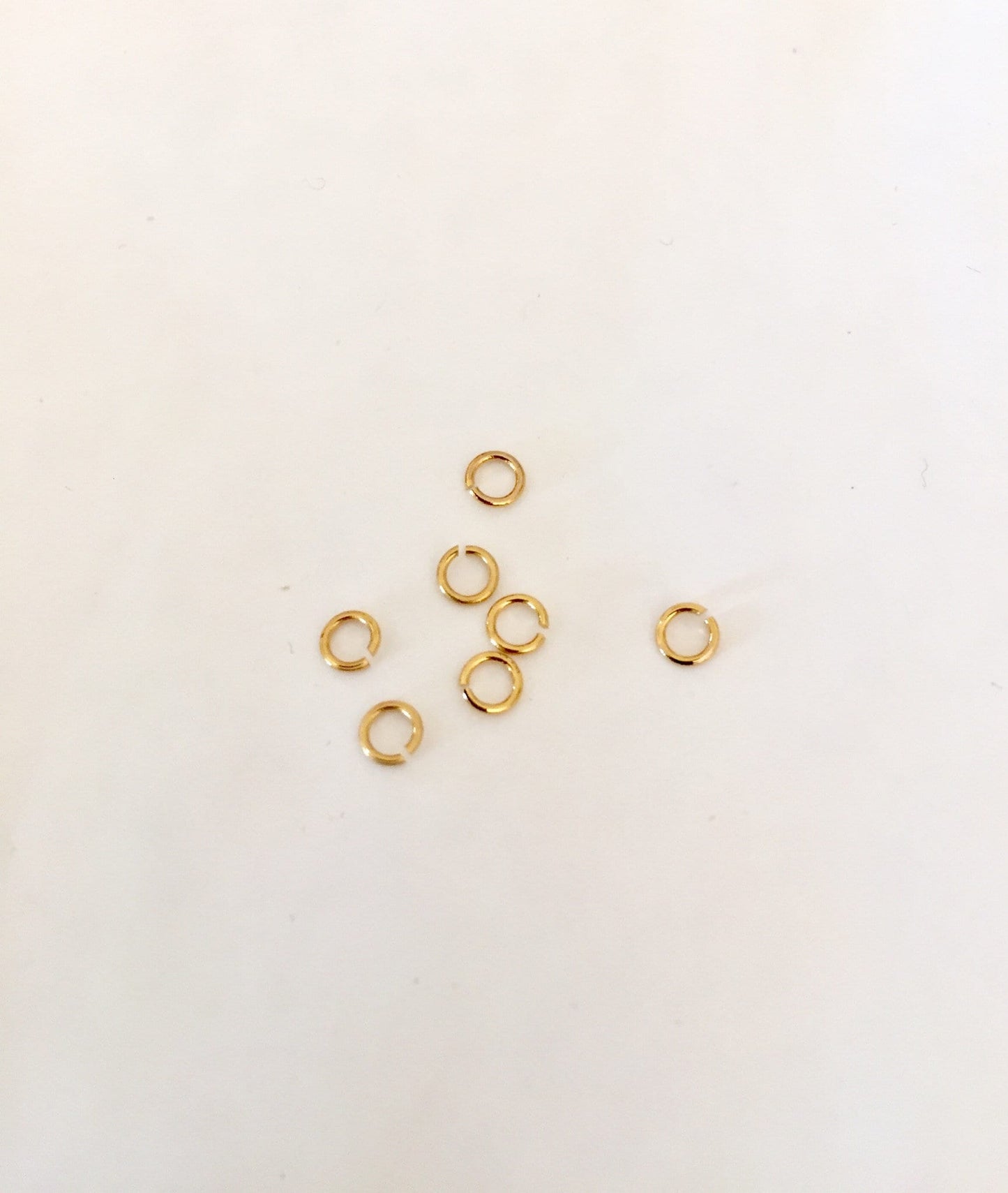 Lot Anneaux brisés ronds 3,5mm mini anneaux ouverts plaqué or 24 carats, anneaux de jonction, anneau ouverts