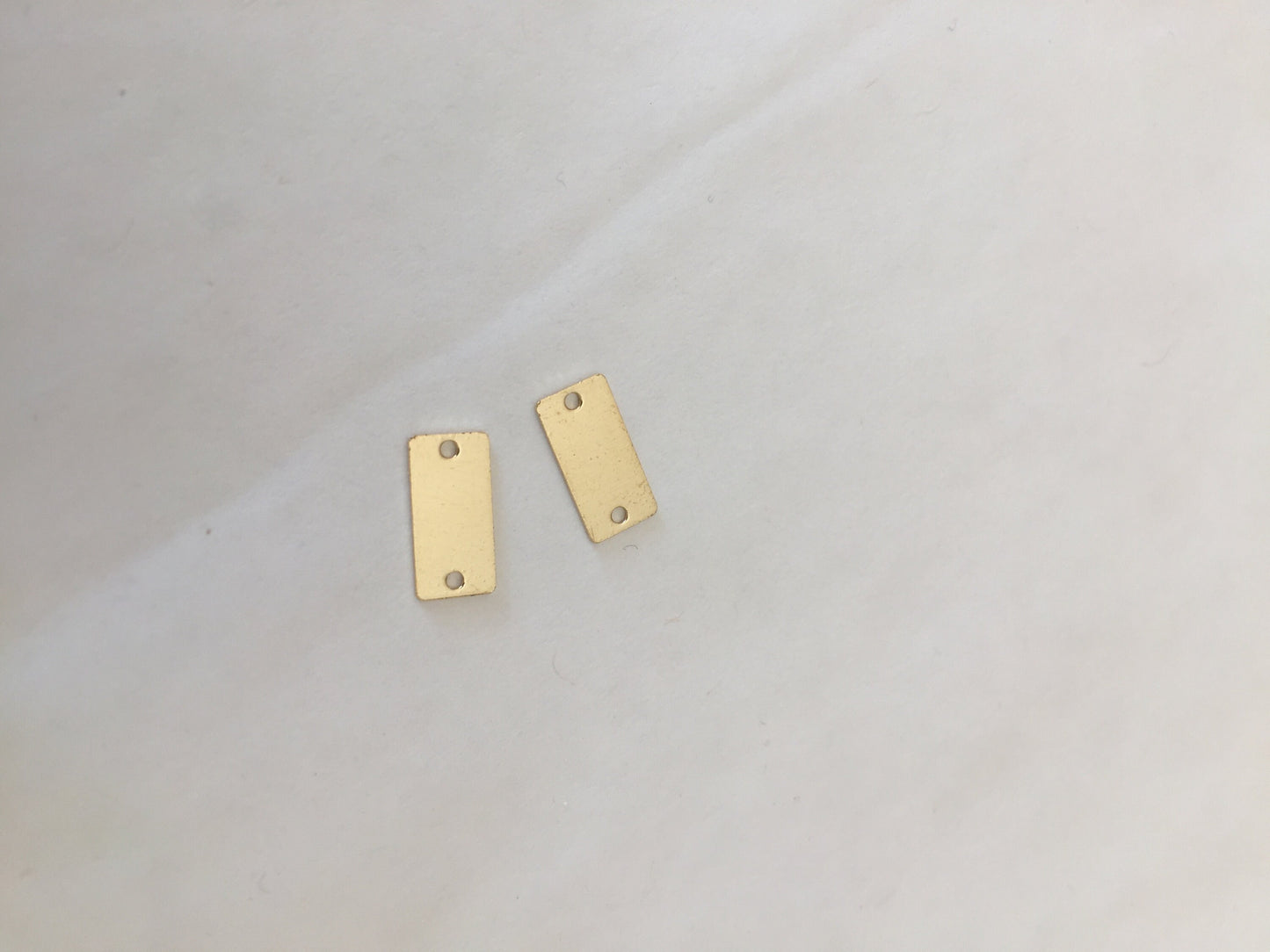 Rectangle 2 trous 10 x 5 mm connecteur plaqué or dorée à l'or fin 24 carats, breloques plaqué or 24K