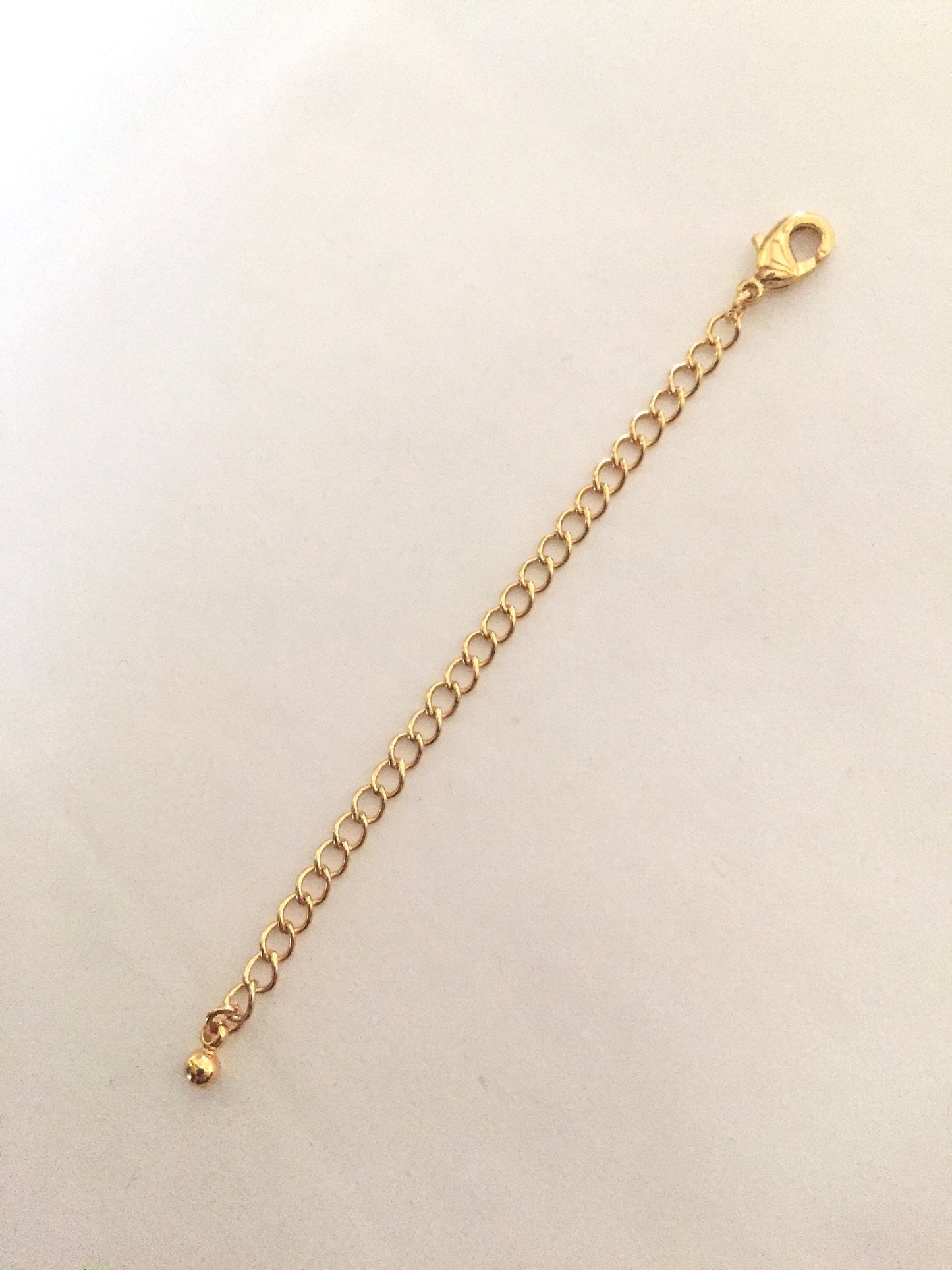 1 Ensemble Extension chaîne rallonge 40mm/80 mm plaqué or 1 micron, chaînette rallonge chaîne maille 3,5mm doré
