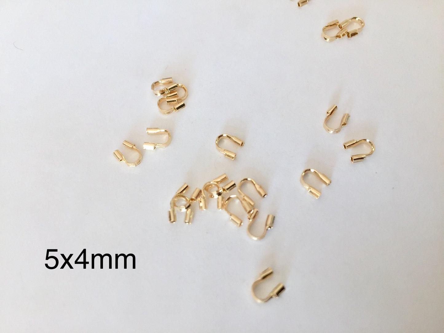 10 Protège fils 5 x 4mm plaqué or base laiton, protection fil câblé fermoirs,