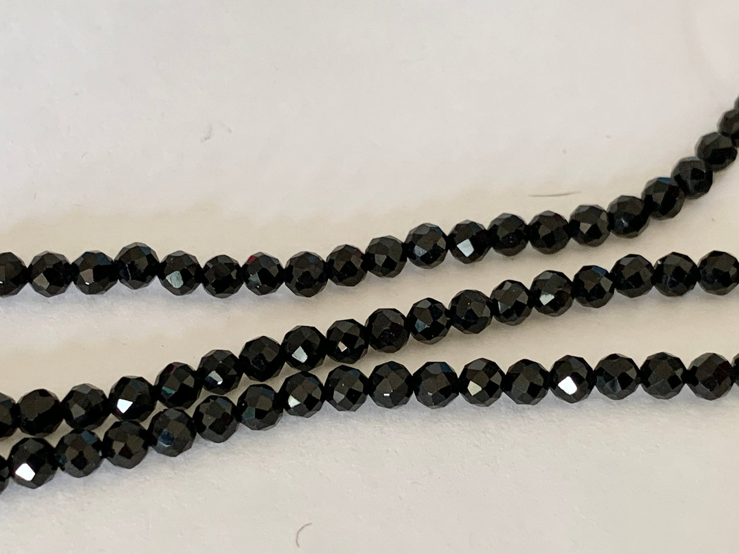 10 Perles 3mm Spinelle noire facettée, pierre naturelle 3 mm, 10 perles Spinelle noire facettes gemme naturelle 3mm