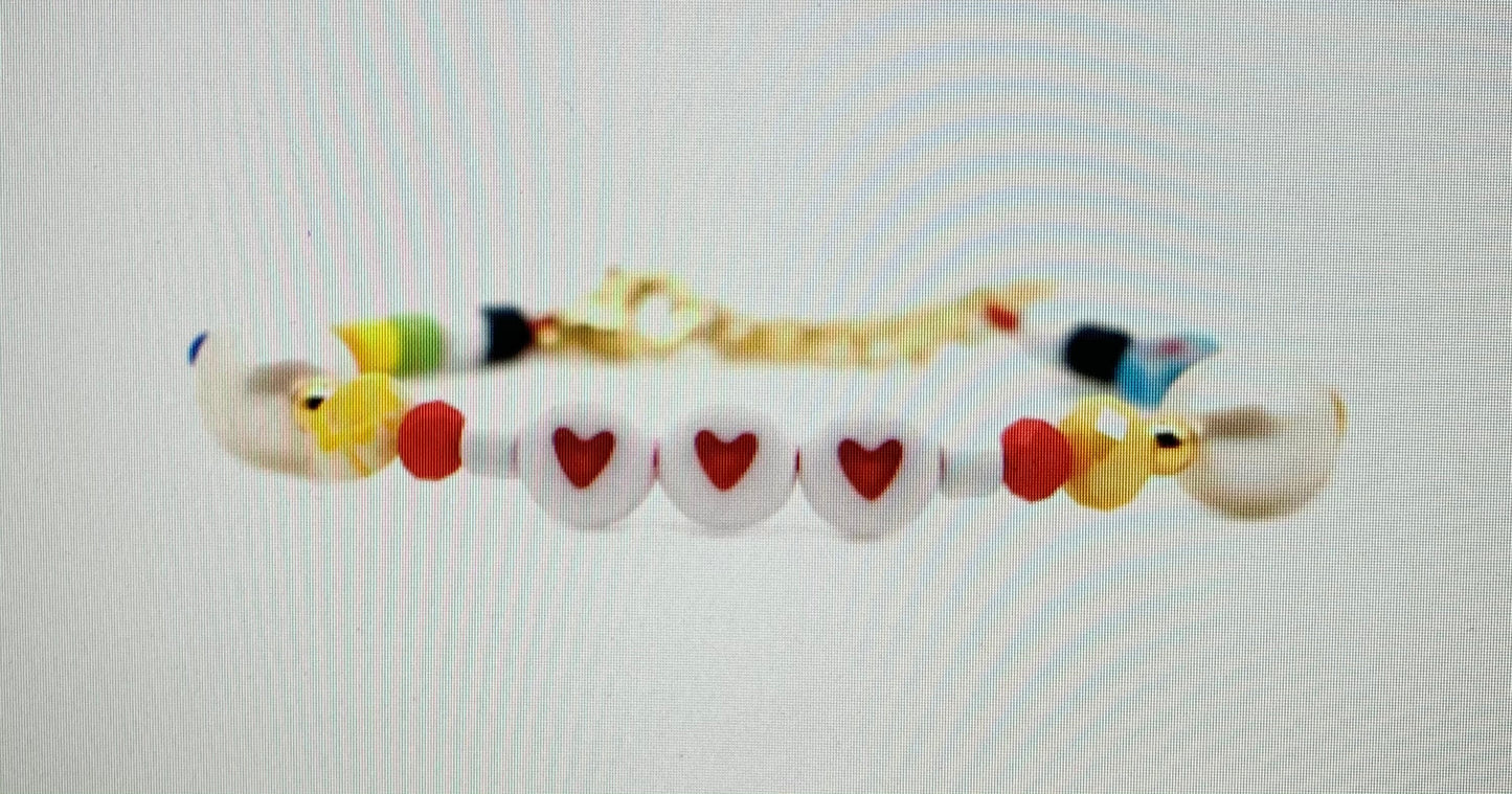 25 Perles rondes cœur rouge fabrication bracelets, colliers lettres heishi, tendance BOHO été, bracelet messages