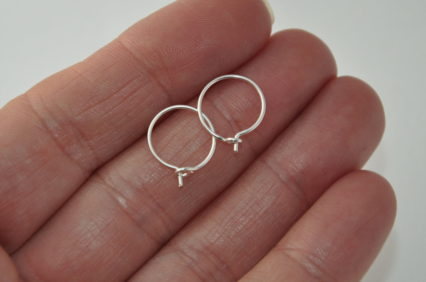 CRÉOLES 12 mm en plaqué argent 925, anneaux, bo, cercles fil argent