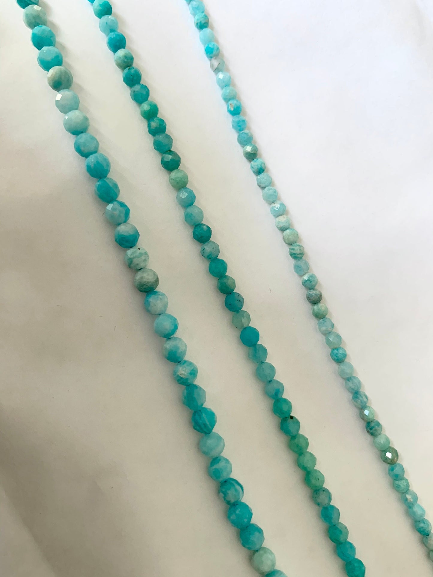 Amazonite mini perles facettée, 10 perles facettes gemme naturelle tons vert d'eau, pierre naturelle