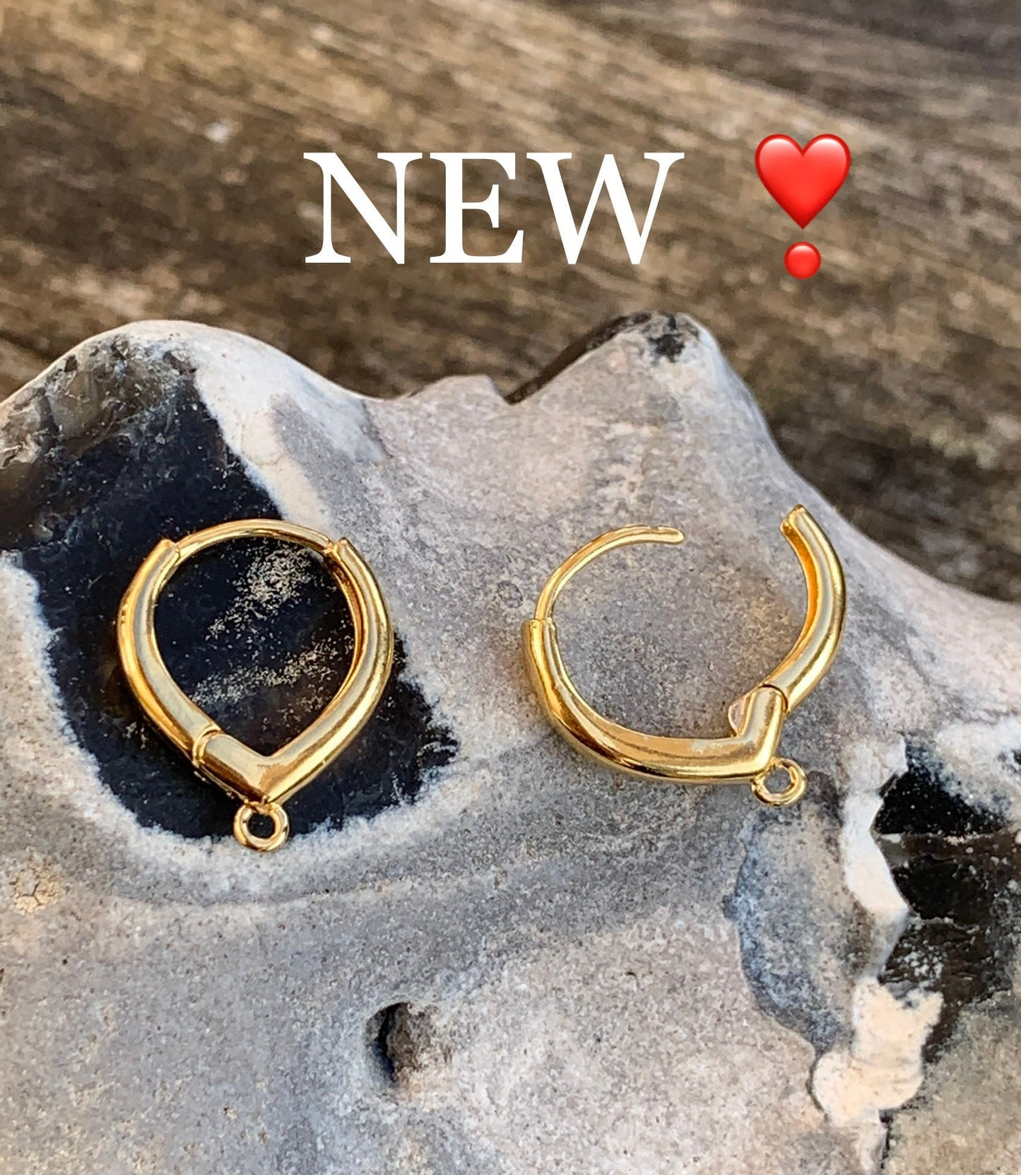 Paire de Dormeuses Gouttes 15 mm / PLAQUE OR 24 carats / boucle d'oreille plaqué or / mini créoles épaisses