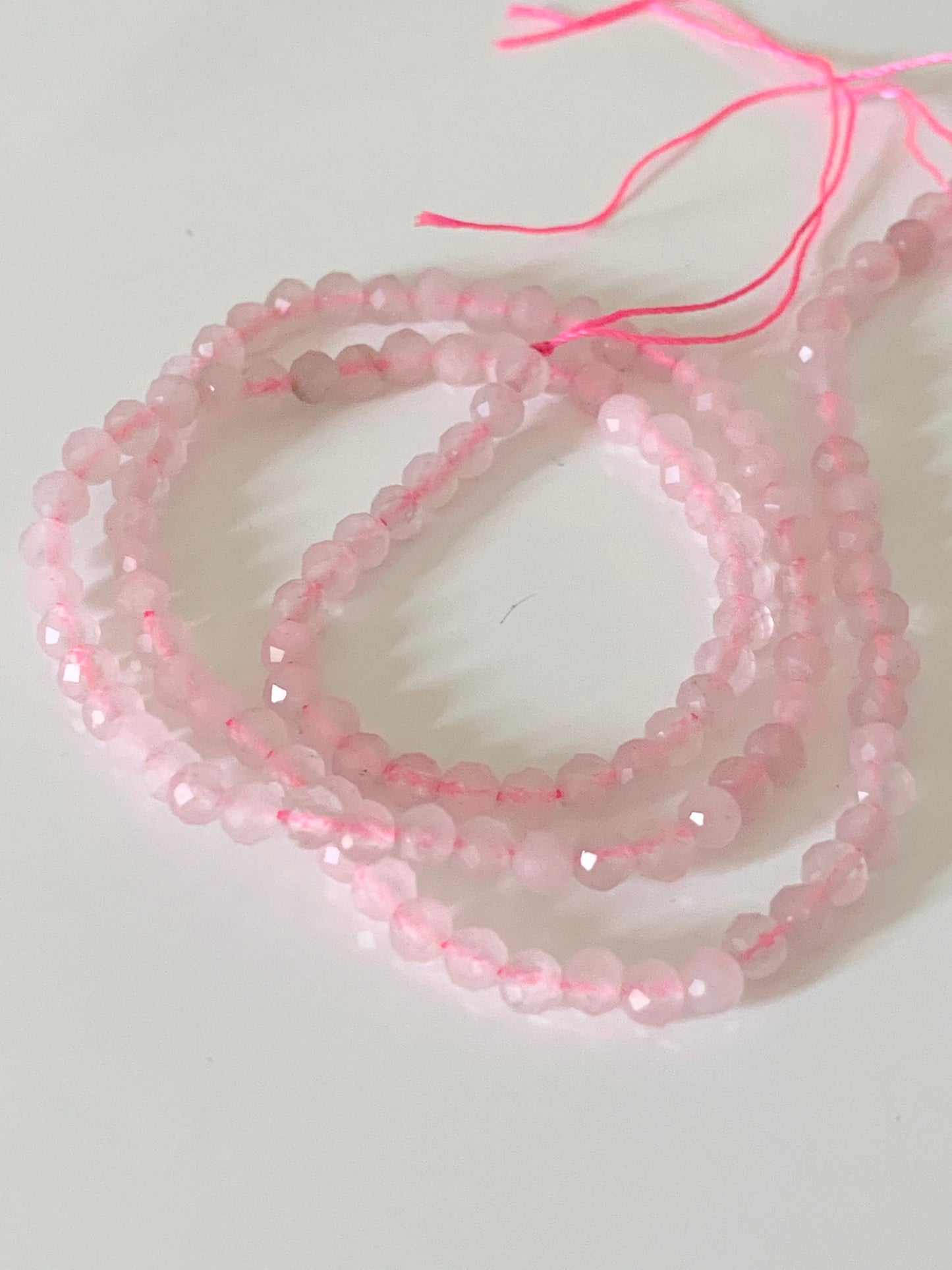 Quartz rose 3 mm facettes, 10 perles facettes gemme naturelle 3mm tons roses, pierre naturelle, QUARTZ PINK