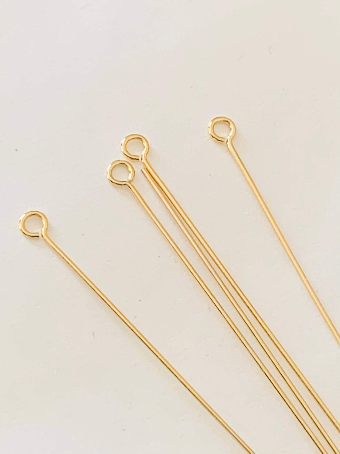 5 Clous tête œil 60mm laiton or fin 24K
