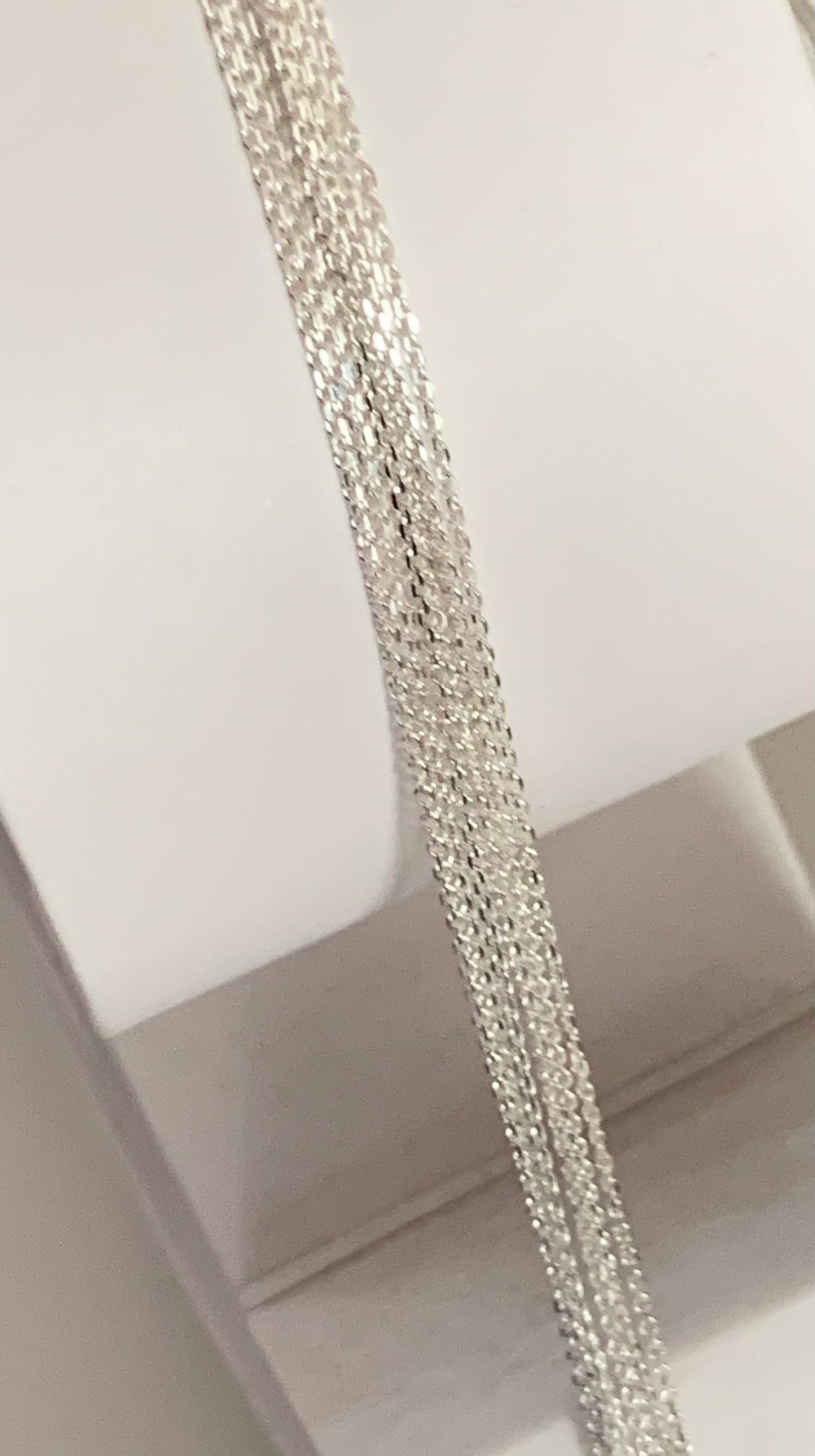 Chaîne forçat facettée argent véritable 0,95mm, Morceau de 50 cm chaîne en argent pur 925/1000