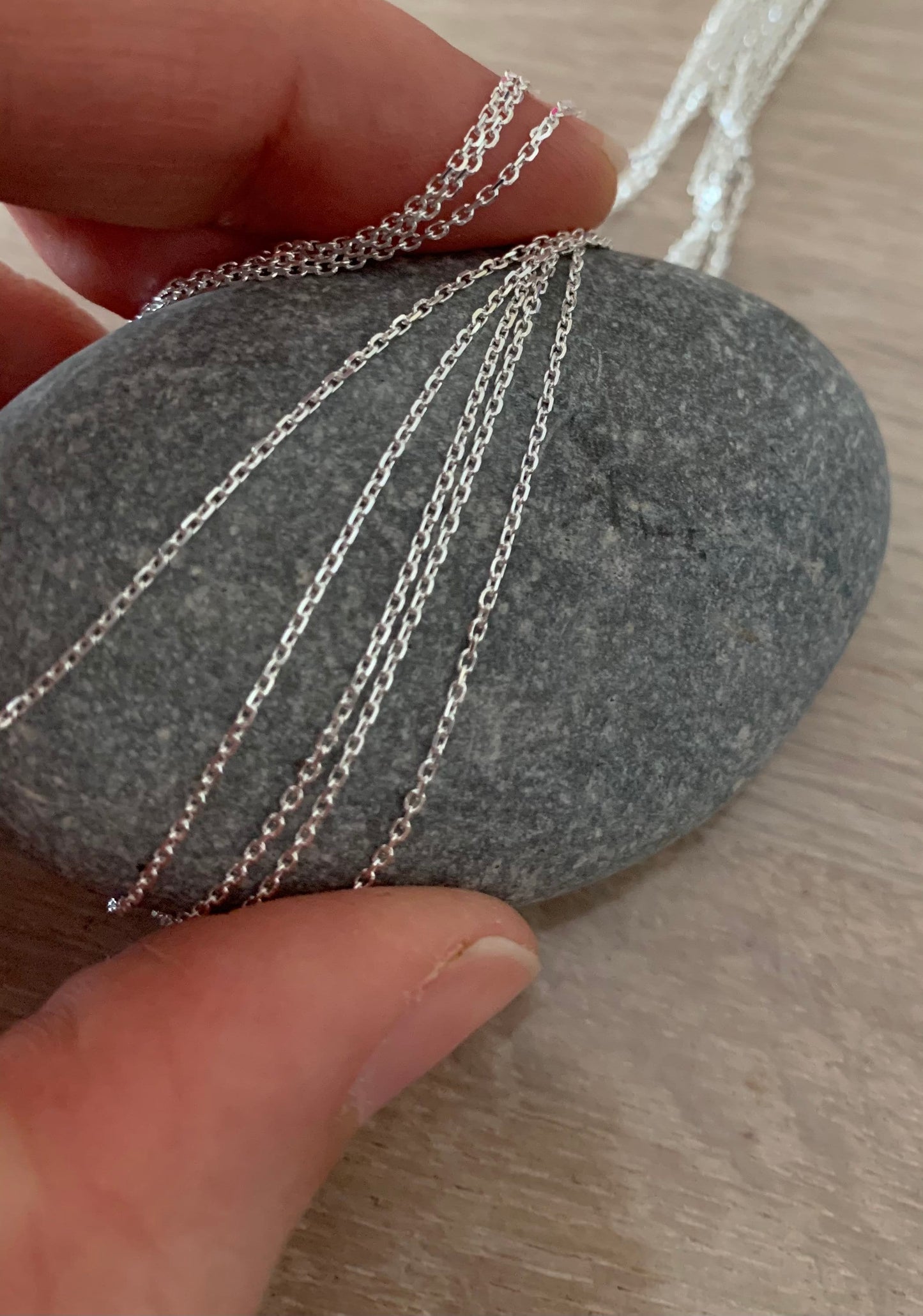 Chaîne forçat facettée argent véritable 0,95mm, Morceau de 50 cm chaîne en argent pur 925/1000