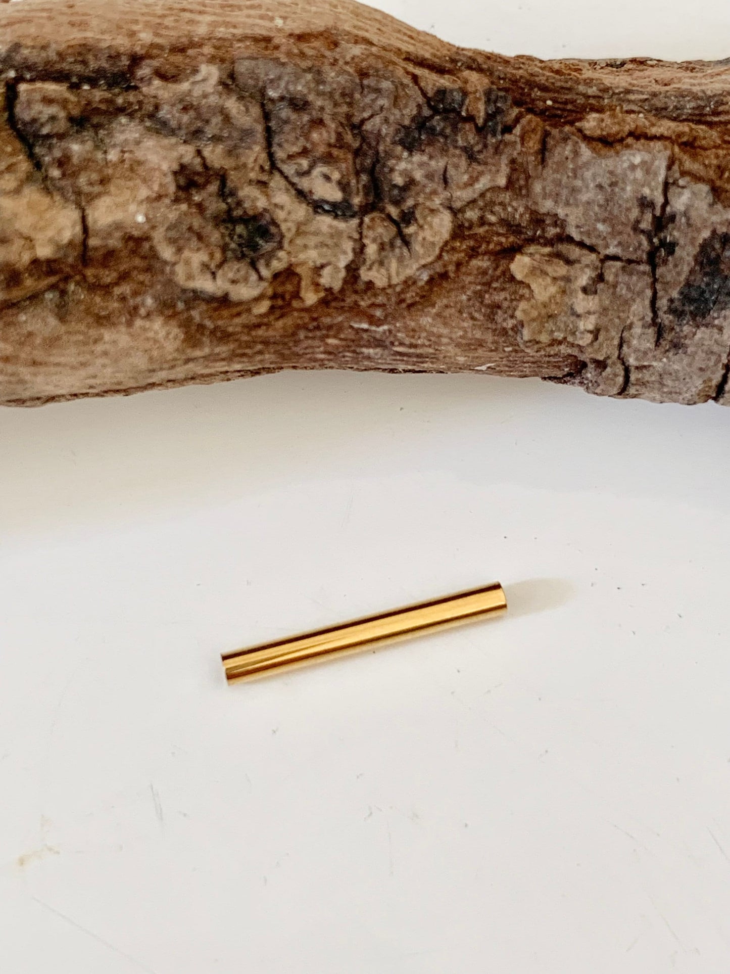 Tube droit intercalaire, tube fin 13x2mm ou 20x2mm plaque or 24 carats