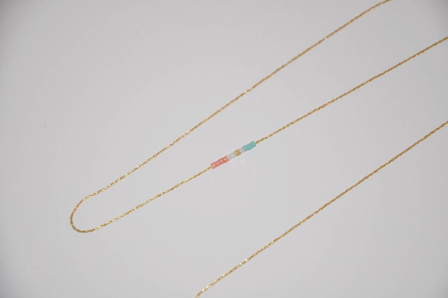 24K Chaîne forçat 0,5mm très fine - morceau de chaîne 50cm pour gemmes, slice, goutte briolette, perles miyuki ou perles fines taillées,