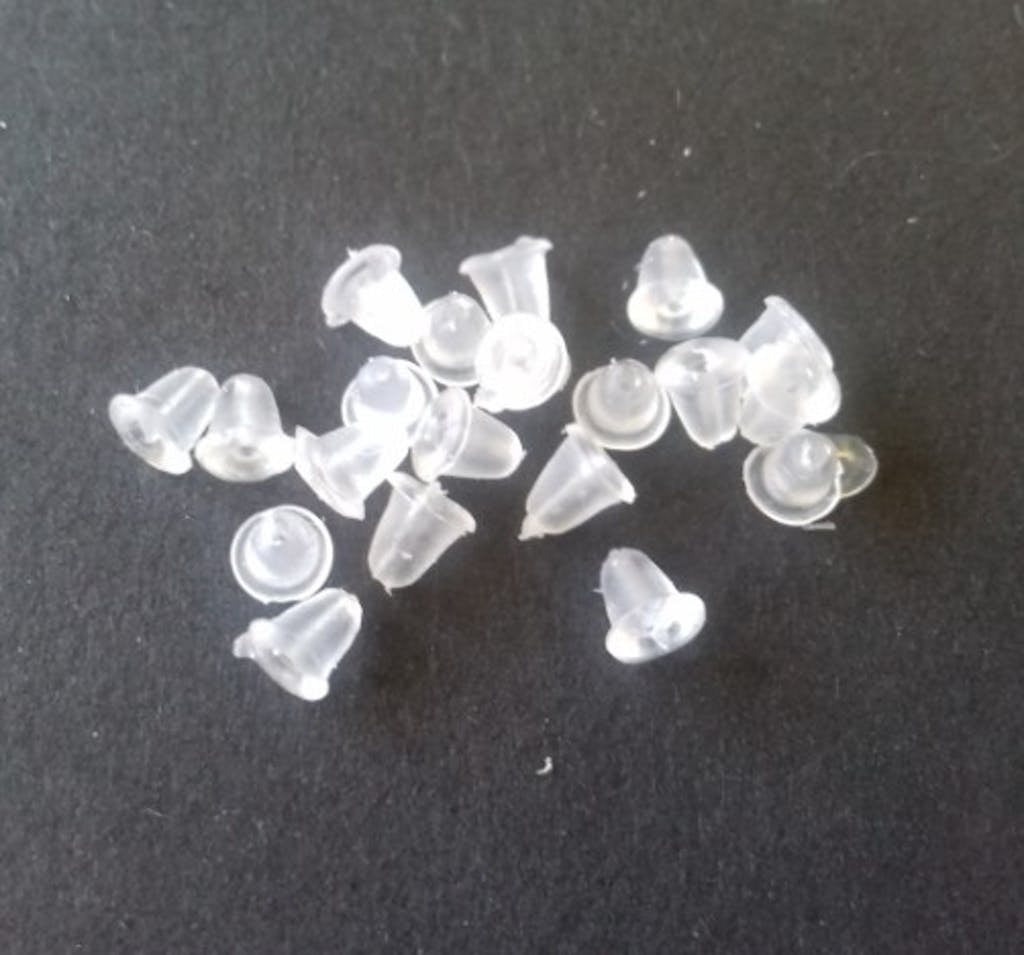 Poussoirs en caoutchouc incolores pour boucles d'oreilles (x 20pcs)