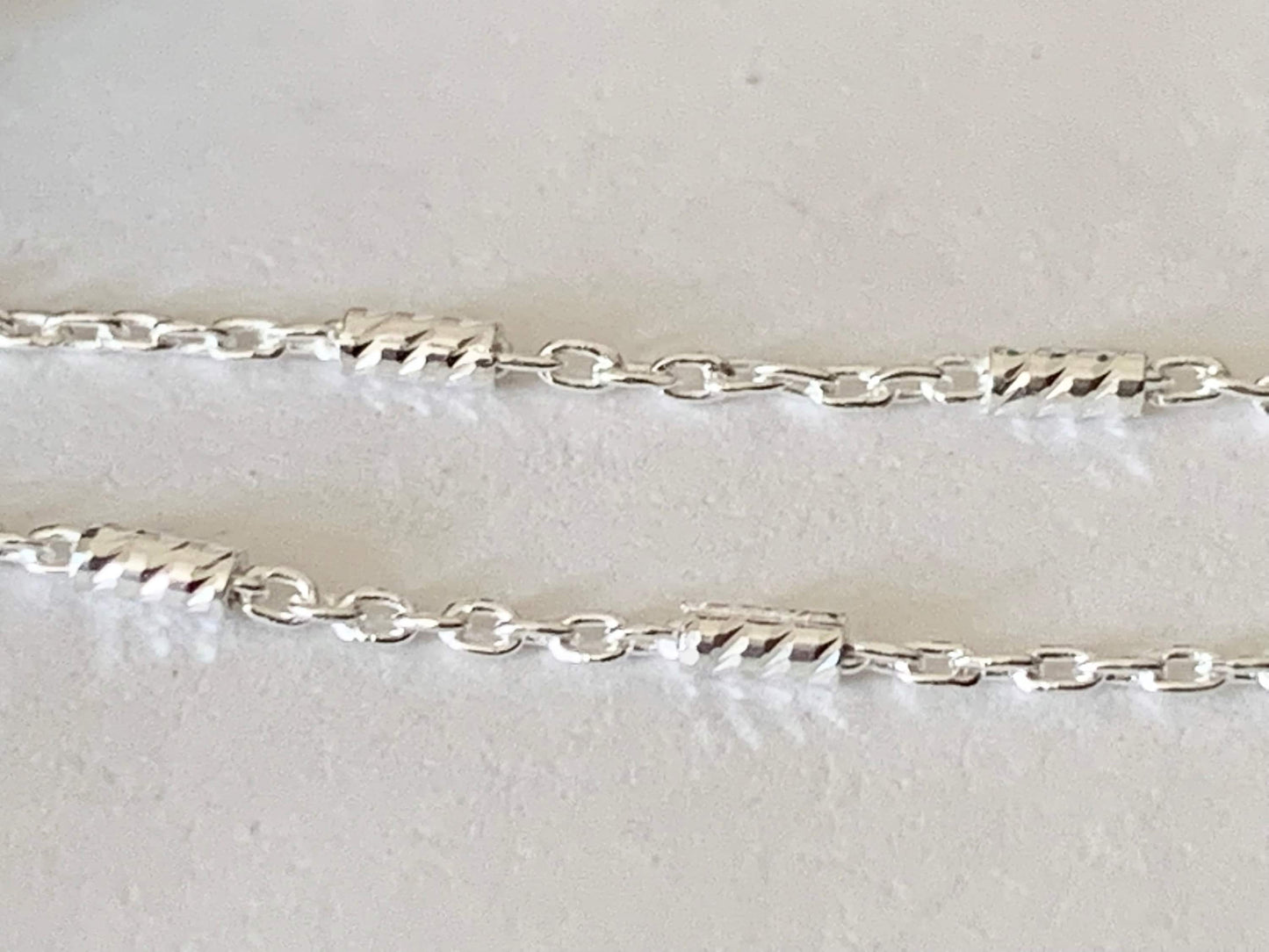 Chaîne forçat tube argent massif véritable, Morceau de 50 cm chaîne en argent pur 925/1000