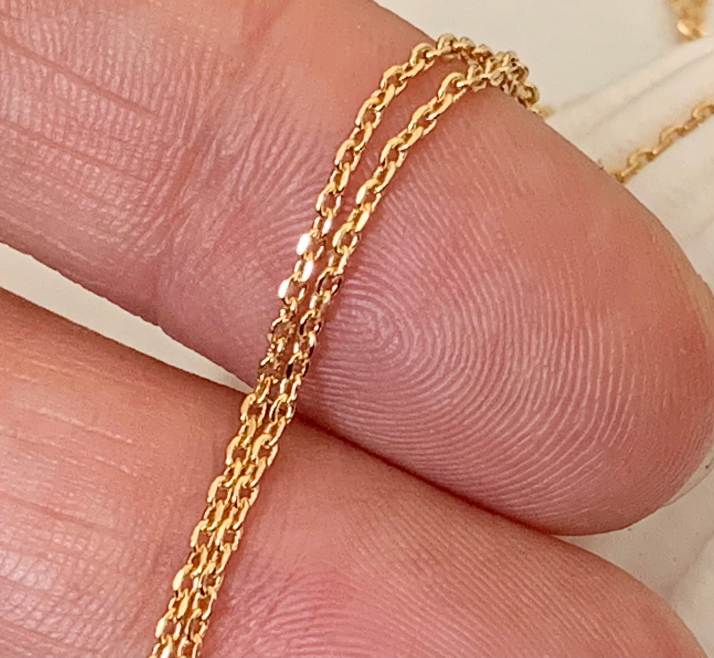 24K Chaîne forçat diamantée, morceau de chaîne forçat 1 mm plaqué or 1 micron