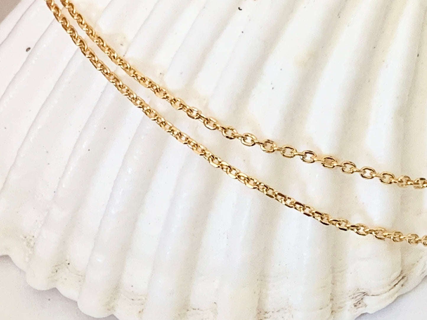 24K Chaîne forçat diamantée, morceau de chaîne forçat 1 mm plaqué or 1 micron
