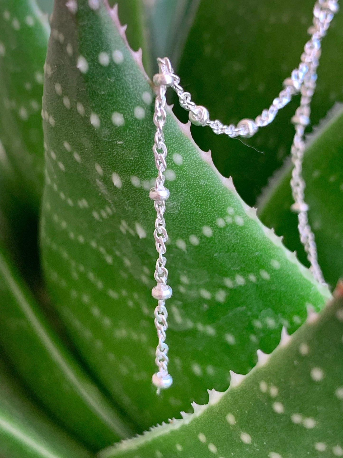 Chaîne satellite maille gourmette torsadée 1,3mm et perlée 1,5mm en argent 925 véritable, Morceau de chaîne en argent pur 925/1000