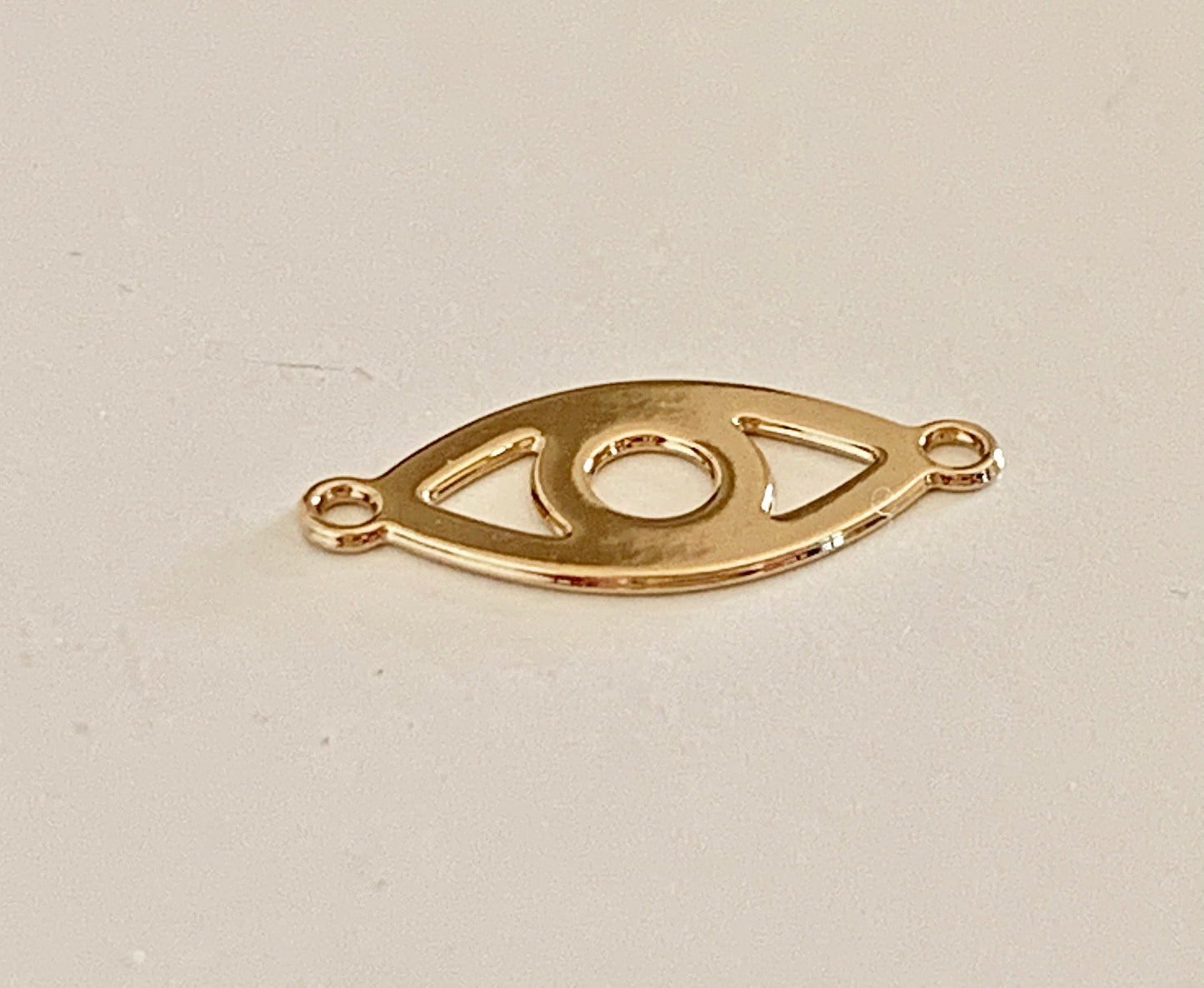 Connecteur Œil 15,7 x 7mm en plaqué or, connecteur cordon,