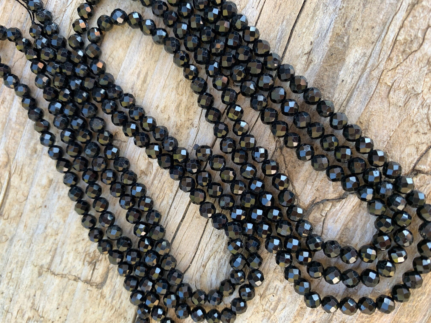 10 Perles 3mm Tourmaline noire facettée, pierre naturelle 3 mm, 10 perles Tourmaline noire facettes gemme naturelle 3mm
