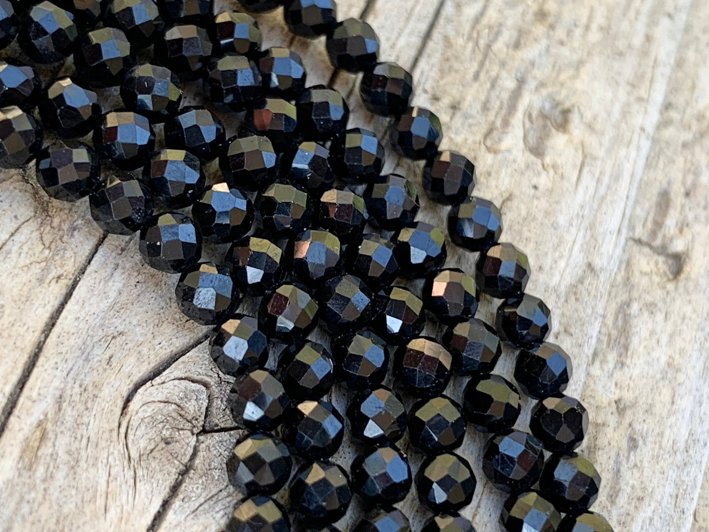 10 Perles 4mm Tourmaline noire facettée, pierre naturelle 4 mm, 10 perles Tourmaline noire facettes gemme naturelle 4mm
